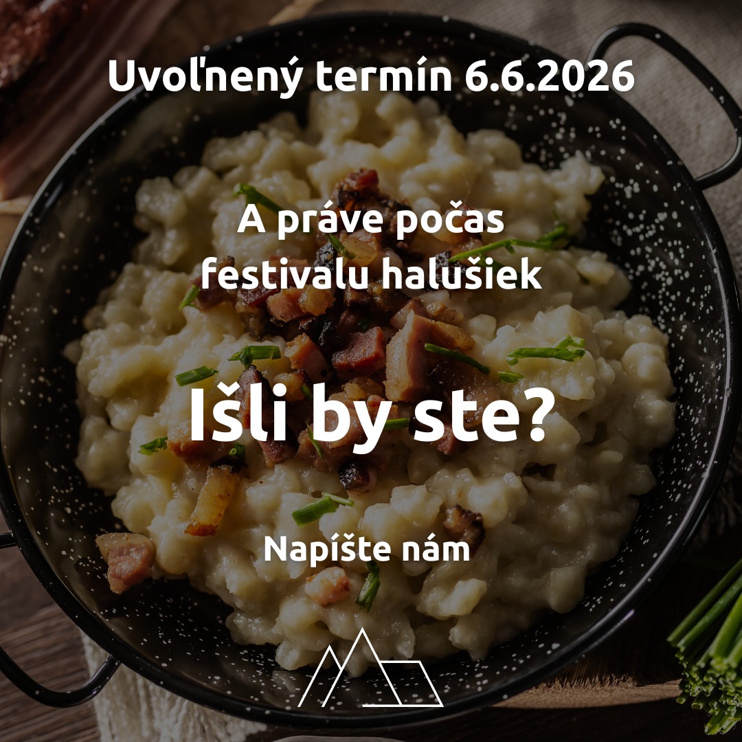 Uvoľnil sa nám voľný víkend v Terchovej 🍀 A práve počas neho sa koná súťaž vo varení bryndzových halušiek -www.haluskyterchova.sk.
Ak chceš spojiť atmosféru Terchovej, dobré jedlo a oddych na horách, ozvi sa nám do správy ✉️