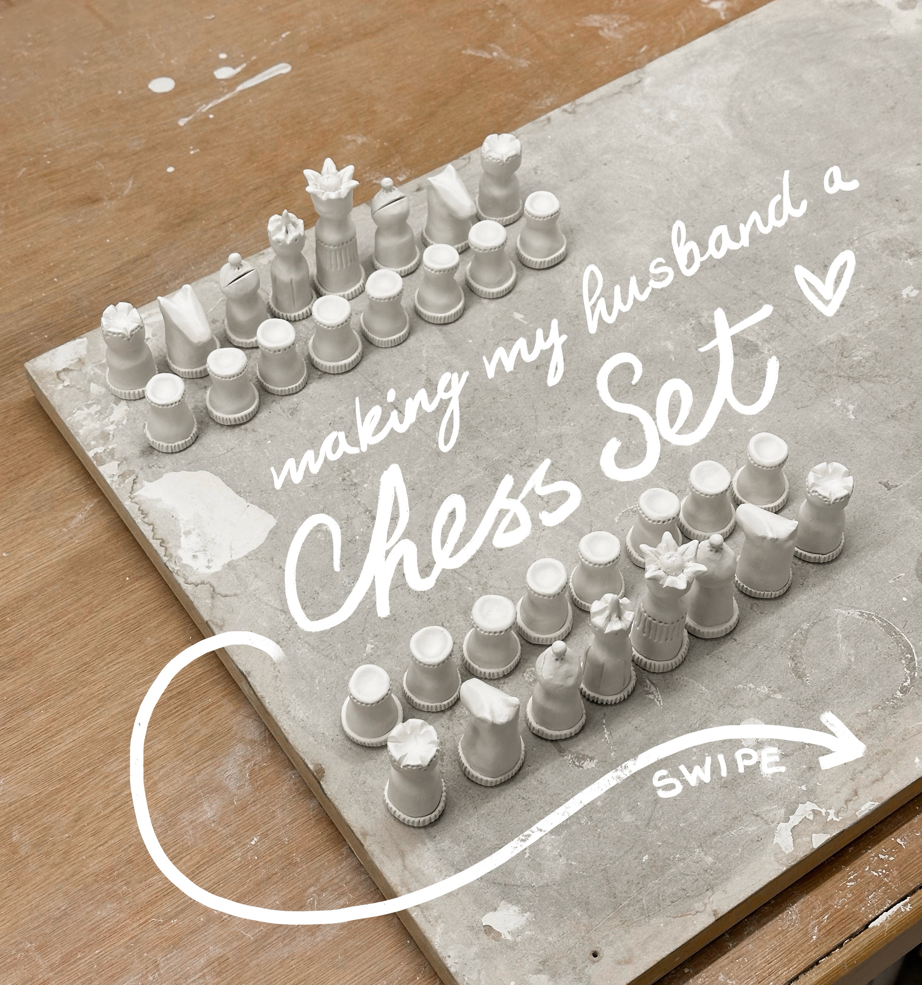 A few behind-the-scene moments from making the chess set ♟️✨
Still one of my favourite projects I’ve made and I can’t quite believe it survived the kiln 🥹
:
#handmadeceramics #handmadegift #handmadechessset #chessset #chess