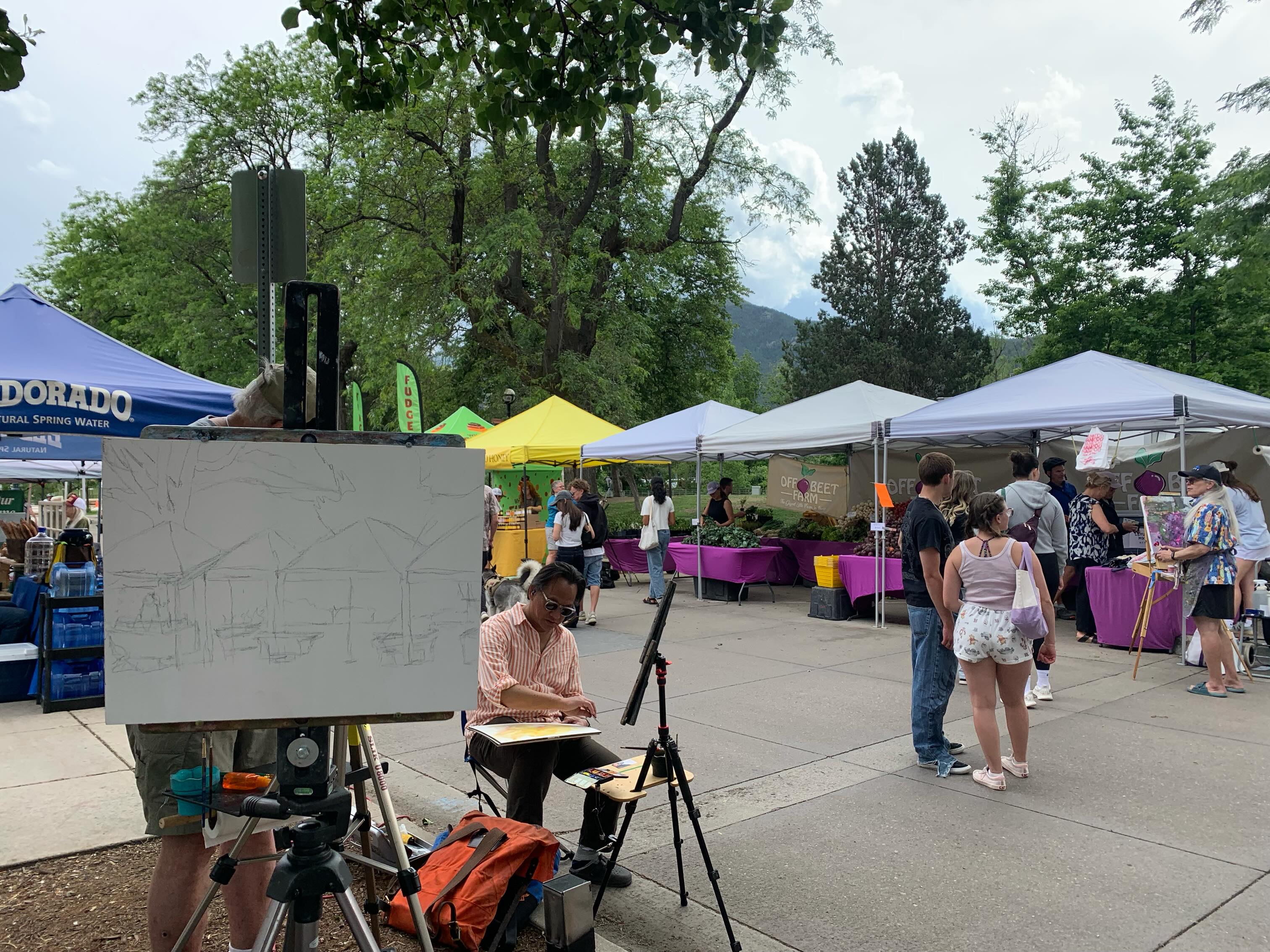 Painted at the Boulder Farmer’s Market tonight. Was a perfect night and so fun to hang out with so many other artists and see so many people I know. I of course forgot to take any other in process photos. But here is how I started and finished. @openstudiosboulder