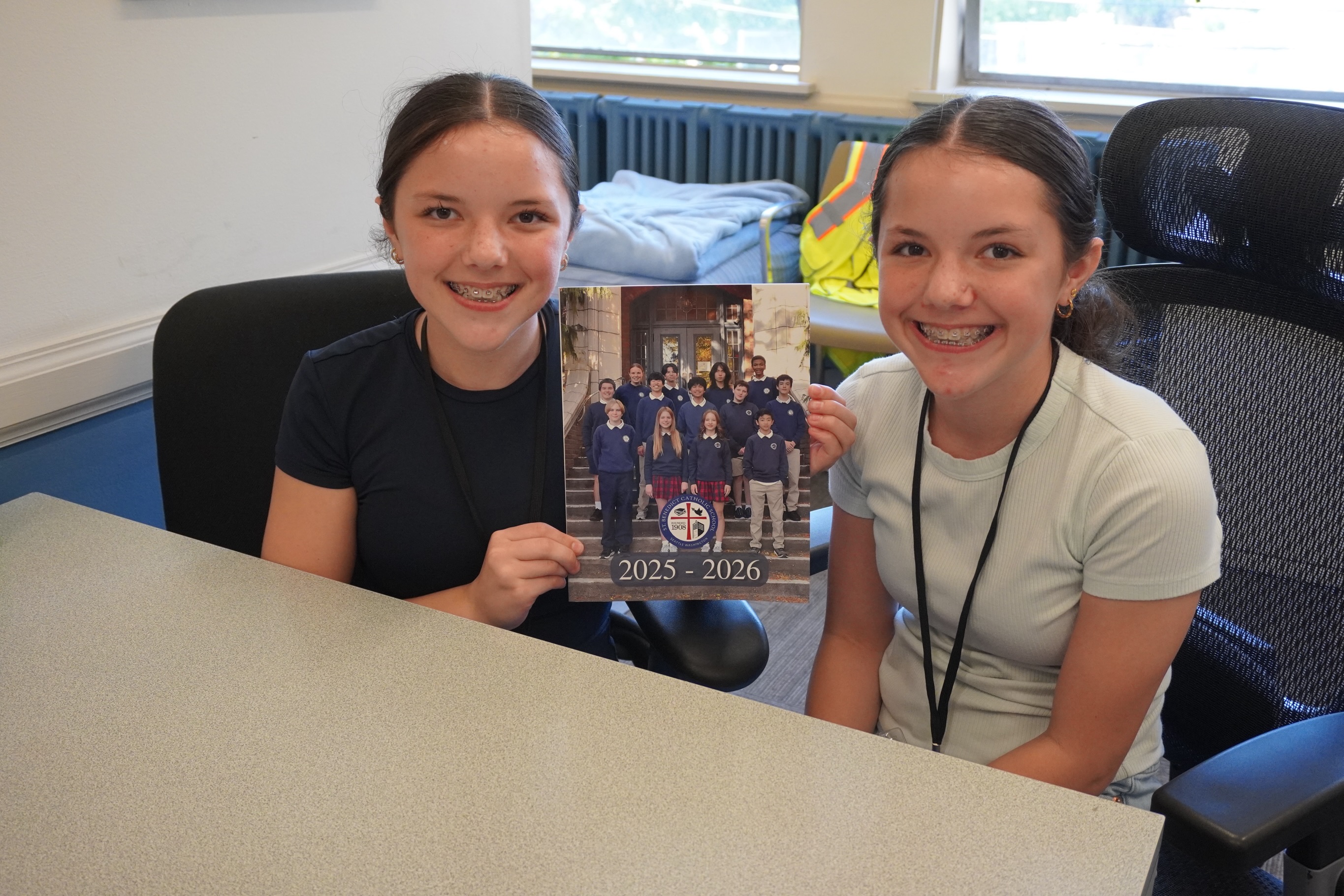 From delivering packages to classrooms to enjoying lunch with friends, these two had a wonderful day as “Ms. Nice” for the day, double the fun and double the smiles! They had a great opportunity to step into Ms. Nice’s shoes and experience a day in her role. They were also the first ones to get a preview of the yearbook even before the principal.