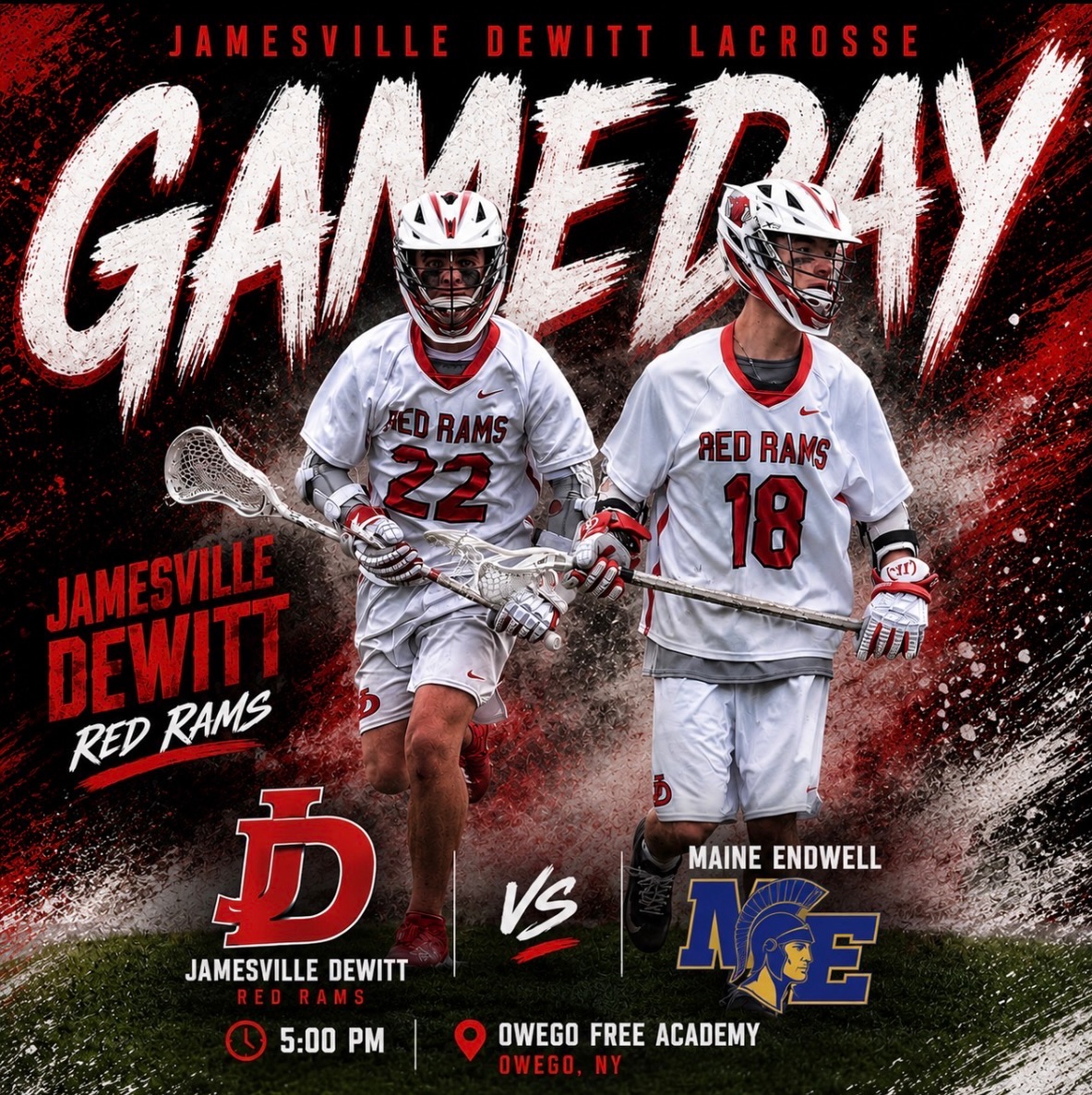 Game Day! The boys take on Maine Endwell at Owego Free Academy at 5 oβclock. Come and support the boys.