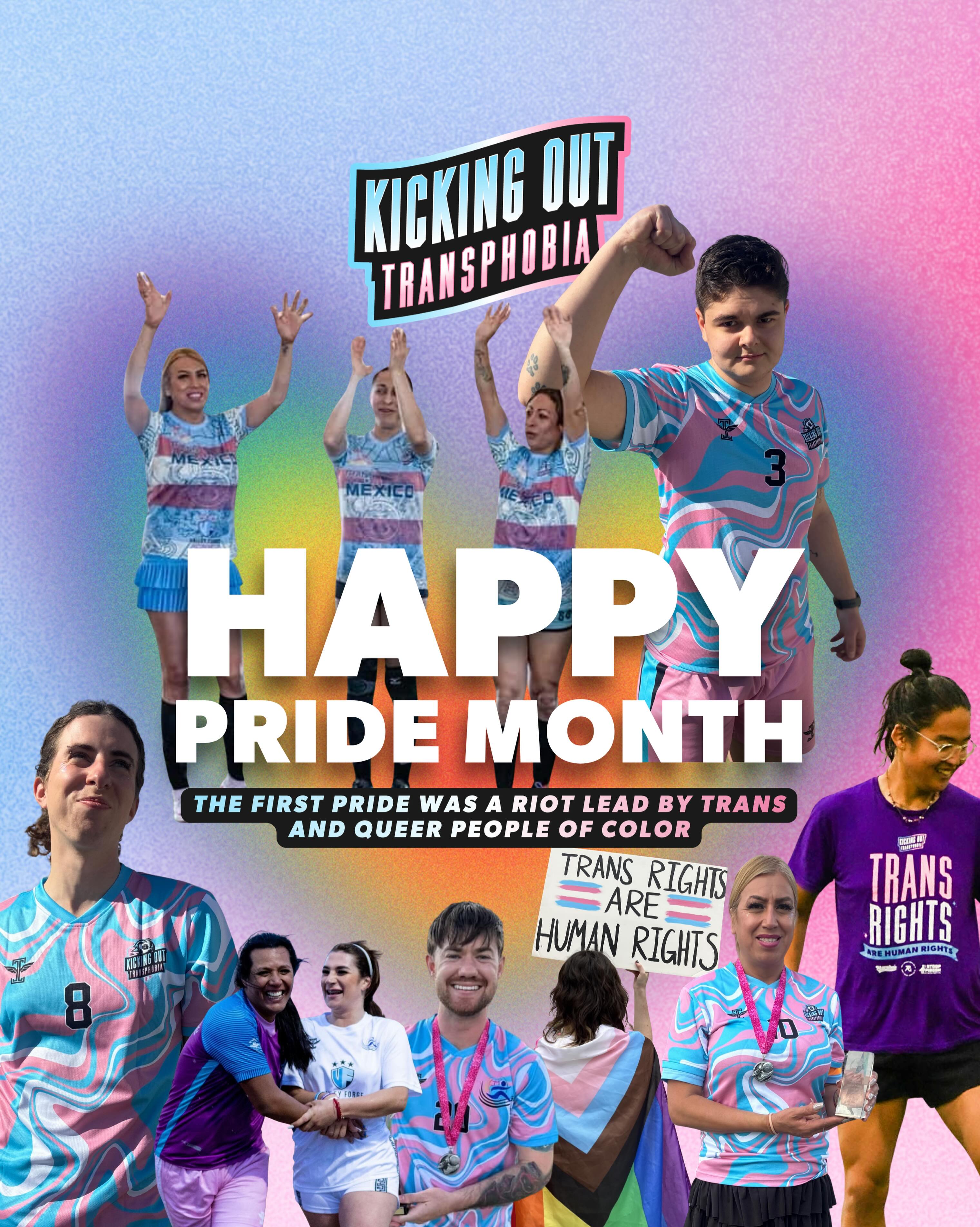 🌈 Happy Pride Month! ⚽️🏳️⚧️
Pride is a celebration of our history, our resilience, our joy, and our community. It is a reminder that everyone deserves to feel safe, welcomed, and valued—on the field, in the stands, and in every space we call home.
We believe sports should be a place where transgender, nonbinary, and gender-diverse people can thrive, compete, and belong without fear. This month, we honor those who came before us, celebrate those creating change today, and continue working toward a future where everyone can play as their authentic selves.
As we celebrate Pride, we also recognize that visibility alone is not enough. Pride is about action, advocacy, community, and making sure no one gets left behind.
🏳️⚧️⚽️ Sports for everyone.
🌈 Community for everyone.
❤️ Pride for everyone.
#HappyPrideMonth #PrideMonth #KickingOutTransphobia #transpride #TransRightsAreHumanRights
