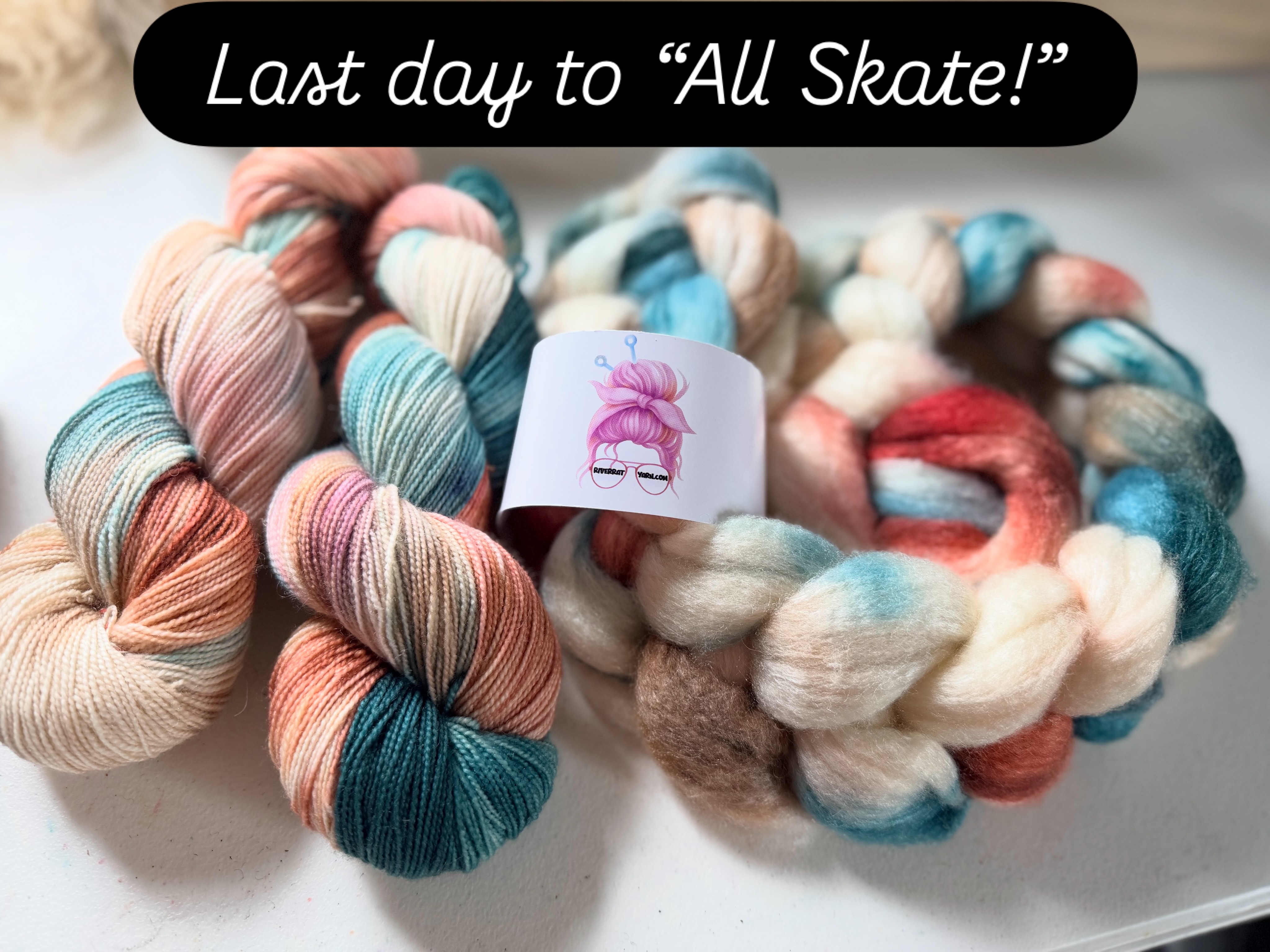 Last day to “All Skate!” So if you are looking forward to spinning for Tour De Fleece or knitting along be sure to grab your Table Ten Colorway today! 💕 Ends tonight at midnight!
#tourdefleece #fiber #spinning #handspun #yarn