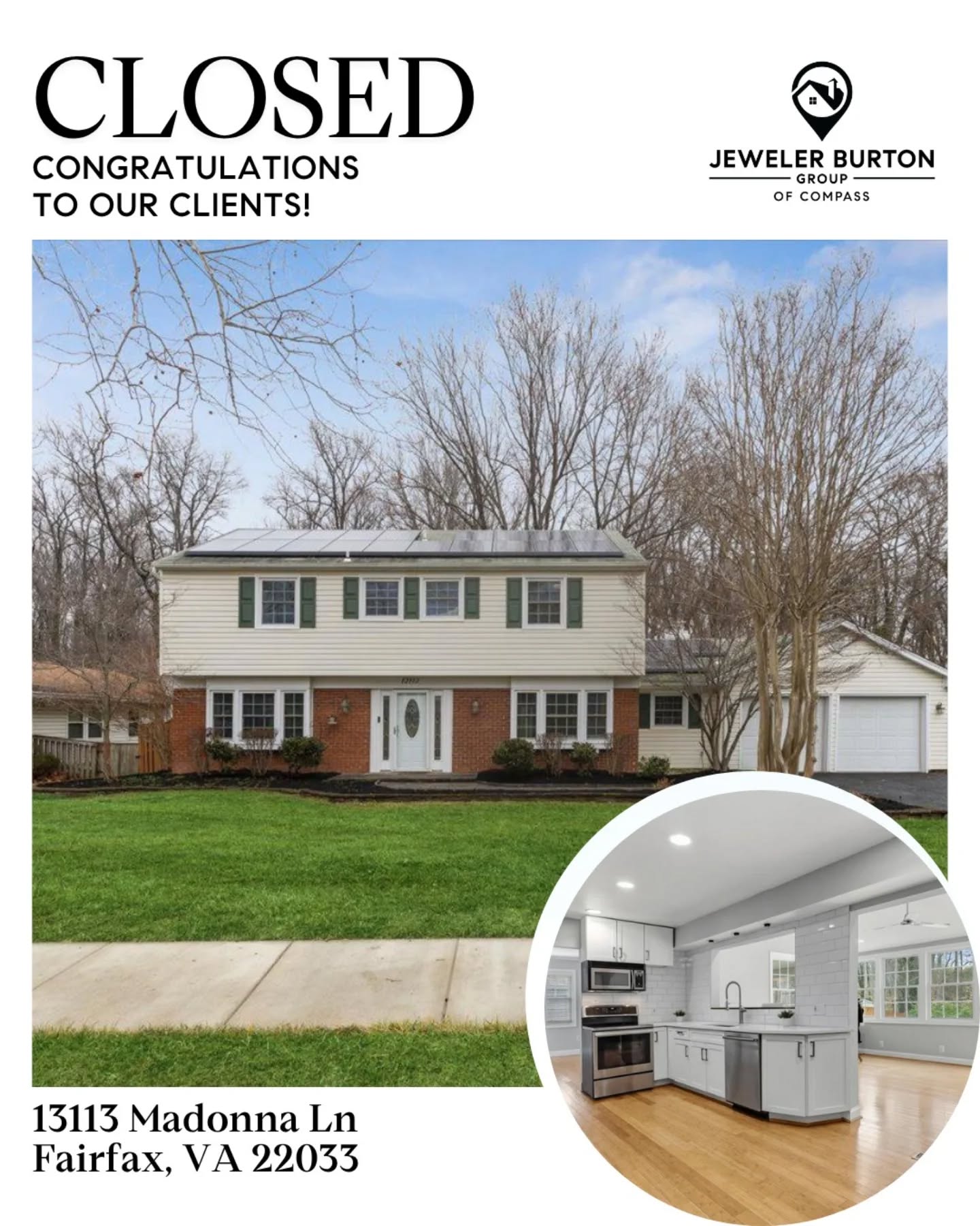 Another successful closing for our clients.
When our buyers found this home, they knew it was the right fit. Located in a welcoming community and close to everything they needed, it quickly became their top choice.
The market was competitive, but a clear strategy, quick action, and strong communication helped us secure the home and guide the transaction all the way to a successful closing.
Congratulations to our clients on their new home, and thank you for trusting us throughout the process.
Thinking about buying or selling in today's market? The right strategy can make all the difference. Let's talk.
Aaron Jeweler
301.325.8569
Aaron@JewelerBurton.com
JT Burton
301.928.3456
JT@JewelerBurton.com
Geoff Chesman
202.369.5904
Geoff@JewelerBurton.com
JewelerBurton.com
#JewelerBurtonGroup #JustClosed #ClosedSale #FairfaxRealEstate #FairfaxVA