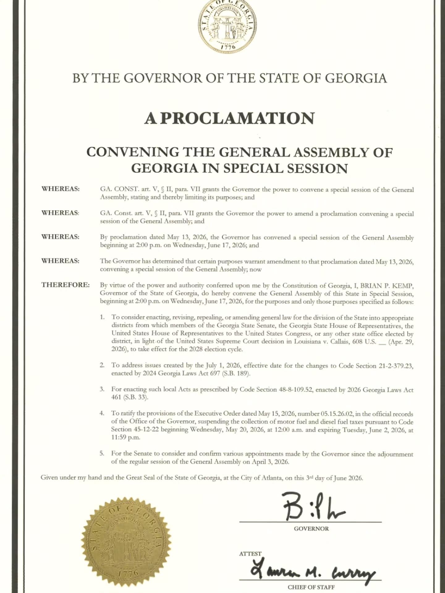 📢 UPDATED proclamation from the Governor on Georgia's upcoming special session‼️
We went from considering 2 things during special session ➡️ to 5 things.
What's added?
✅️A provision for the Senate to confirm appointments
✅️ A provision to consider SB 33, the property tax elimination bill and
✅️ A provision to ratify the Governors suspension of the gas tax
What I wish was on the agenda INSTEAD:
💙Expanding Medicaid and Healthcare for almost 500,000 Georgians
💙 Instituting reasonable gun safety laws to protect 11 million Georgians or...
💙Updating our 1985 QBE formula for education funds
But nope 🤦🏾♀️ We just doing power grabs because Republicans are losing.
Keep your eyes 👀 and ears 👂 open yall! It's going to be a WILD ride starting June 17th. ‼️