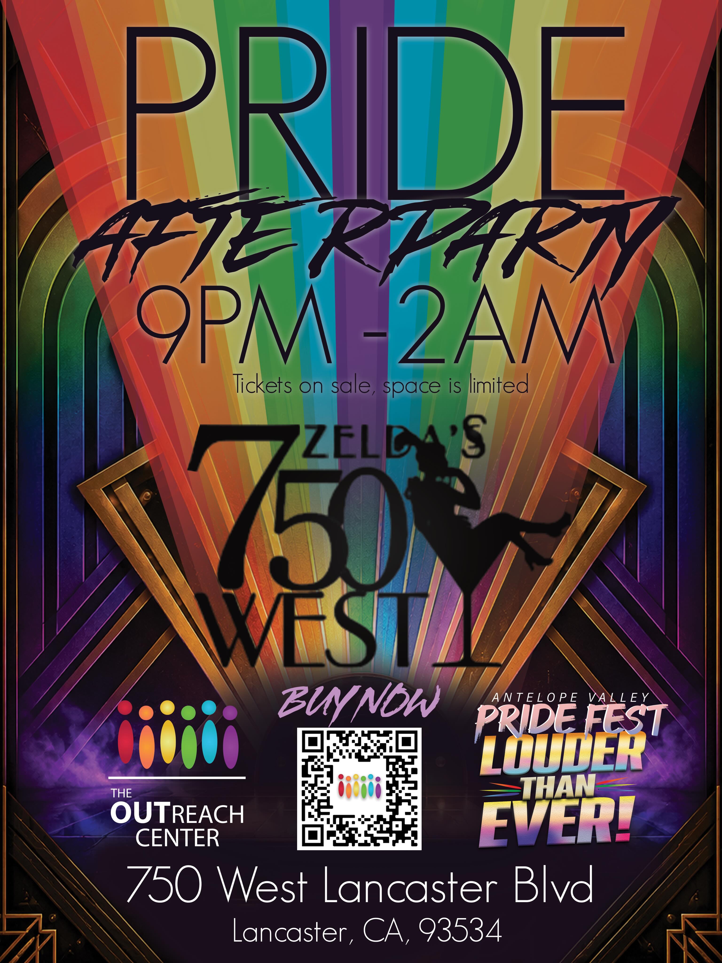 ๐โจ The celebration doesnโt stop when Pride Fest ends! โจ๐
Join us for the official AV Pride Fest After Party at Zeldaโs 750 West and keep the energy going from 9PMโ2AM! Dance the night away, connect with community, and celebrate Pride louder than ever in a fun, inclusive space. ๐ณ๏ธโ๐๐
๐๏ธ Tickets are limited and expected to sell fastโgrab yours now!
๐ Zeldaโs 750 West | Lancaster, CA
๐๏ธ June 20, 2026 | 9PMโ2AM
๐๏ธ Upgrade your experience with a VIP Ticket!
VIP guests receive:
๐ฅ Access to the exclusive After Party VIP Lounge
๐ด Complimentary hors dโoeuvres
๐พ A glass of champagne
๐ An exclusive After Party VIP gift
#AVPride #AVPrideFest #LouderThanEver #PrideAfterParty #TheOUTreachCenter LancasterCA AntelopeValley Pride2026 CelebratePride QueerJoy LoveIsLove PrideParty ๐๐๐บ
