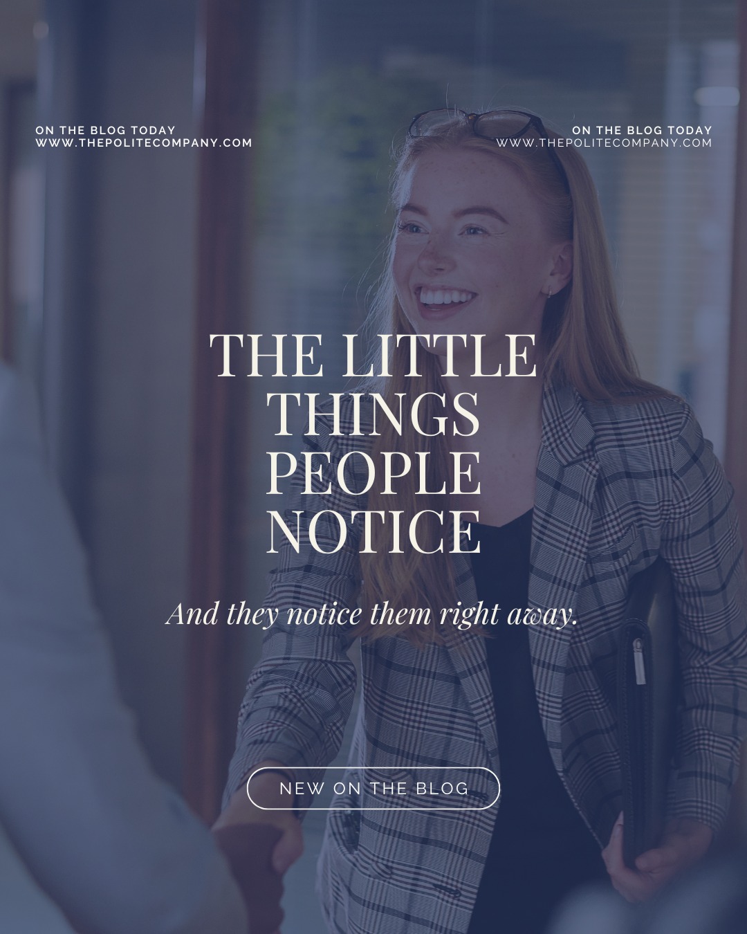 Would you rather go to the dentist than walk into a room full of people at a networking event?
Our June blog is out, and I'm sharing 8 simple ways to make a positive first impression, from remembering names to making eye contact without it getting weird and, yes, what to do with your hands.
If you've got a networking event, coffee date, or wedding reception on your calendar, this one is for you.
You'll find the full blog on my website, along with this month's freebie, a First Impression Checklist.
#FirstImpressions #EtiquetteTips #ThePoliteCompany