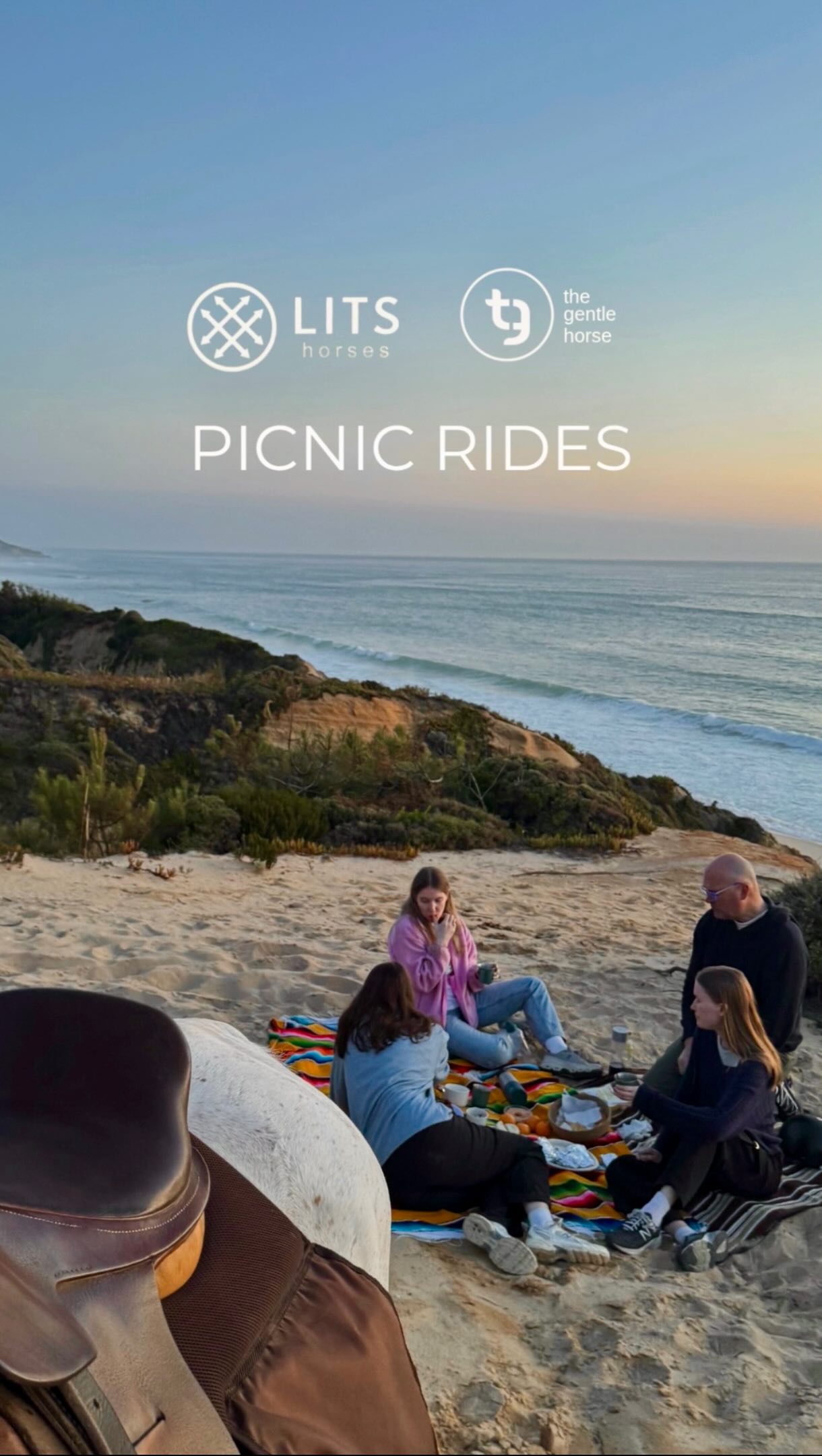 Our picnic rides are always a special experience 🧺🐴✨
Only 40 minutes away from Lisbon, you’ll find a place where time slows down and nature takes over 🌊
Did you know that larger groups can also book a picnic as part of their ride? Whether you’re planning a family outing, birthday celebration, bachelorette party, or simply a memorable day with friends, we’d love to make it extra special.
We are always happy to accommodate individual requests for group bookings and create an experience tailored to your wishes. 🤍
Feel free to get in touch anytime – we’d love to hear your ideas and help plan your perfect ride! 🐎🌿