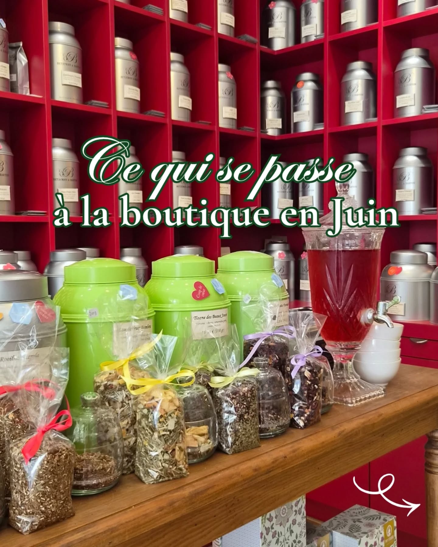 Juin à la boutique 🗓🌸🌞
👀🍵 Atelier "thé dans le noir" : dégustation de plusieurs thés les yeux bandés | samedi 13 juin à 10h30 à la Villa Rabelais (durée 1h30 - 15€) (demander le lien pour réserver par message)
🧀🫖 Atelier "thés et fromages" : dégustation de plusieurs fromages de chez France Fromages en accord avec différents thés | jeudi 18 juin à 19h à la boutique (durée 2h - 40€)
🥧 Galette Bourgueilloises de la pâtisserie Brémaud à Bourgueil (nature, fraises ou framboises) à commander par message ou par mail avant le 17 juin | à récupèrer à la boutique le vendredi 19 ou le samedi 20 juin
🫖🍲 Atelier "le thé passe à table" : dégustation de plusieurs accords thés et bouchés salés et sucrés | jeudi 25 juin à 19h à la boutique (durée 2h - 40€)
⚠️ Les places pour les ateliers sont très limitées
🎫 réserver votre place par mail ou sur le site (lien en bio)
📍boutique Betjeman & Barton au 27 rue Marceau à Tours
🌸 Et vous, qu'est-ce qui vous tente le plus entre toutes ces dates ? 🥧👀🧀🫖🌱
#toursmaville #datesjuin #boutiquethé #atelierdegustation #teatime
