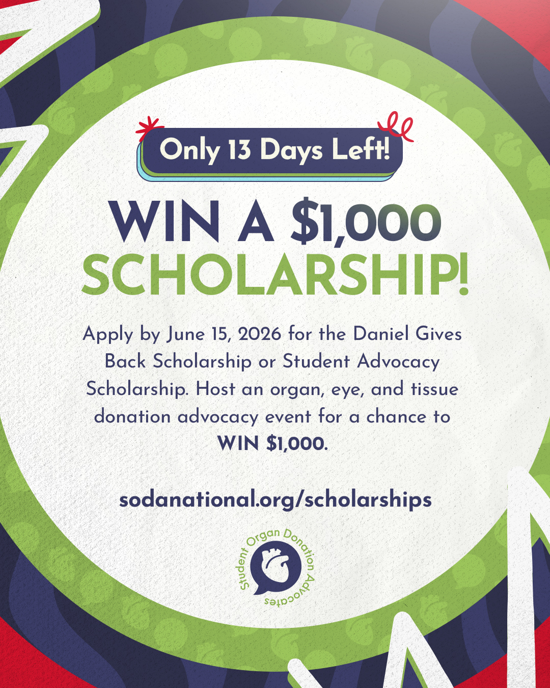 Less than two weeks left to win $1,000+ with SODA's scholarships🚨
This year's offerings include:
• Student Advocacy Scholarship with @second.chance.fund
• @daniel.gives.back Scholarship
• HBCU Legacy Scholarship
🗓 Applications are due June 15
🔗 sodanational.org/scholarships