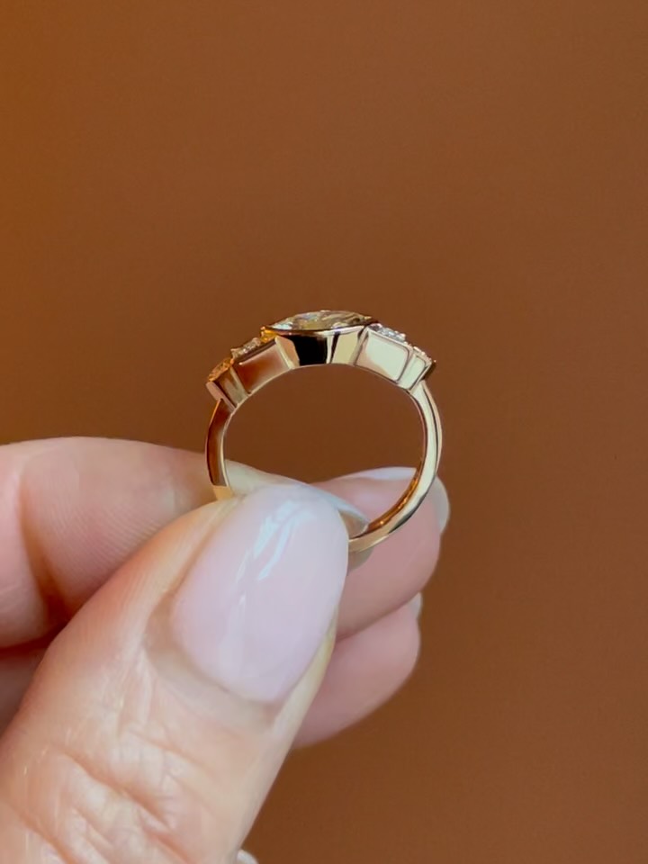 I’m excited to share this ring with you!
I fell in love with the light yellow marquise cut diamond with the most beautiful sparkle.
My goal was an eastern inspired art deco kind of vibe with the warmth of the gold and the color of the diamonds.
A very special ring, handmade for a one of a kind girl.
.
.
#handmadering #artdecoring #marquisediamond #danishdesign