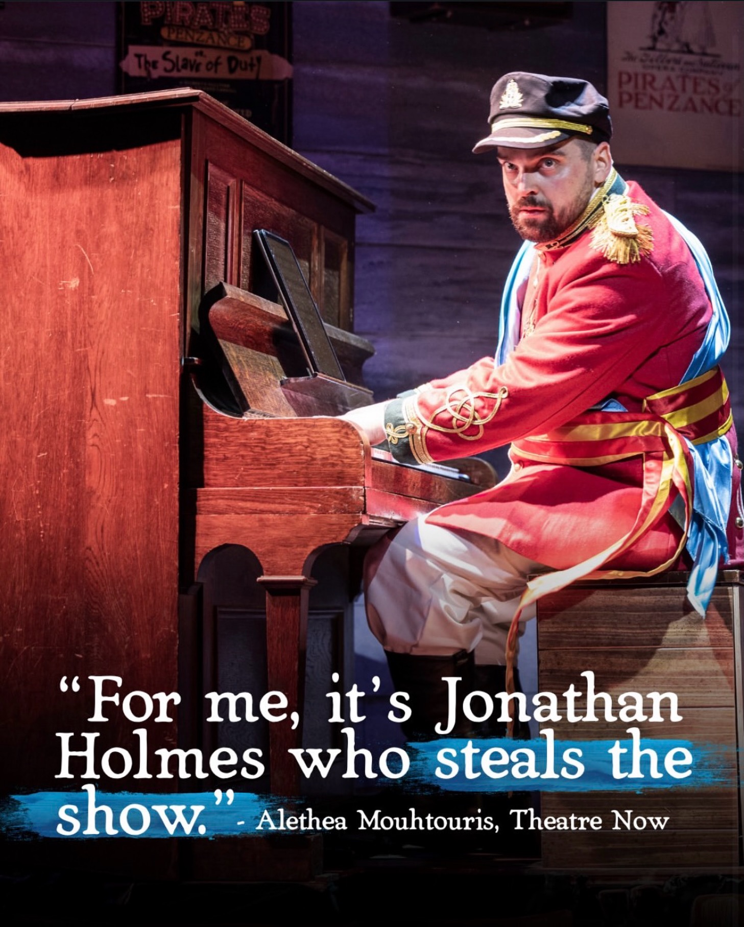 I’ll forgive the spelling on account of the compliment. PIRATES OF PENZANCE closes June 7! @theatrenowaus @hayestheatreco_official @foundrytheatresydney