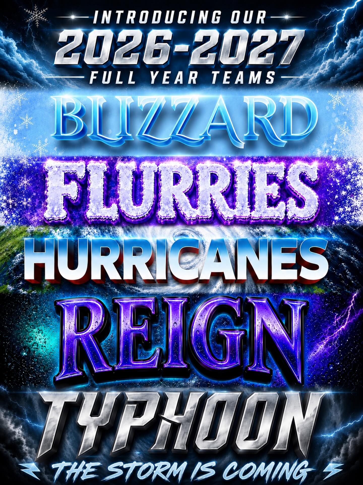 ✨ Introducing Our 2026–2027 Full Year Teams! ✨ We can’t wait for another amazing season filled with hard work, growth, unforgettable memories, and big accomplishments. 🌪️⛈️ #thestormiscoming⚡️
