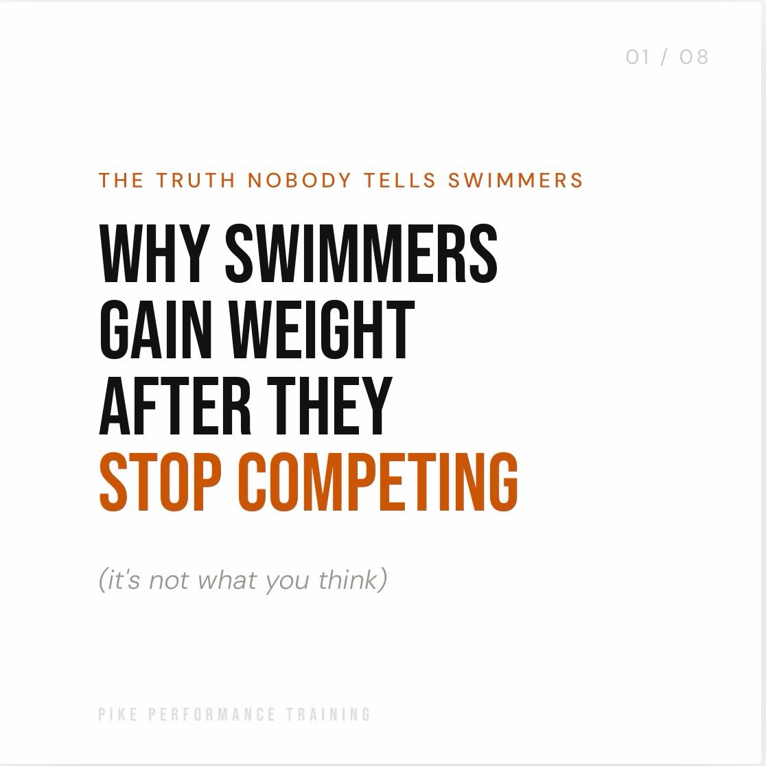 You’ve been told the wrong thing for years.
“Get back in the pool.” “Do more cardio.” “Eat less.”
It makes sense on the surface — cardio worked when you were training 20 hours a week. But here’s what nobody told you:
The cardio wasn’t why you were lean. The muscle underneath it was.
When the swimming stopped, the muscle left. And without strength training to replace it, your metabolism slowed — even if your effort didn’t.
Going back to cardio fights the symptom. Rebuilding the muscle fixes the cause.
3 days a week. Progressive strength. Adequate protein. Real recovery.
That’s the fix. And it’s simpler than you think.
DM me “STRONG” and let’s get started. 🏊♂️