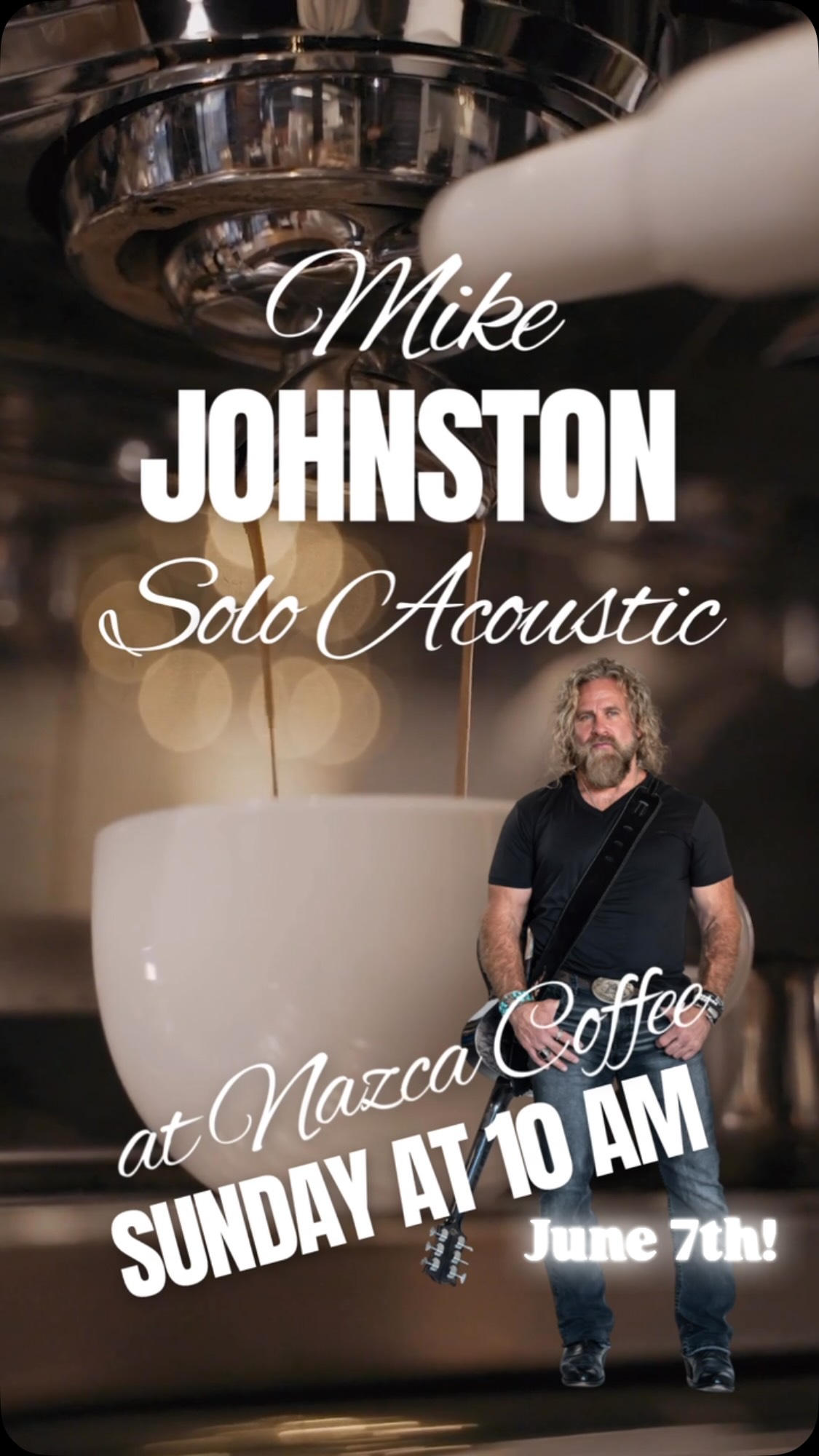 Come on out for a Sunday morning chill @nazcacoffeeco at 10 AM. I will be performing sone original music, cool covers and sipping coffee with you! I can’t wait to see you all there! #originalmusic #americanrock #mikejohnstonband #boisemusicscene