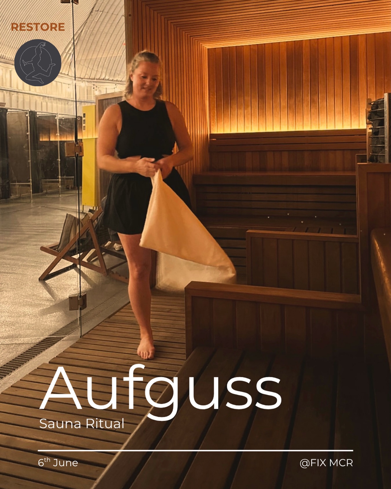 Come and restore your energy 🔥
Join me this Saturday (6th June) for my next Aufguss Sauna Ritual @fixmcr at 6pm.
Book on via @fixmcr website.
#restore #sauna #aufguss #saunamaster #fixmcr