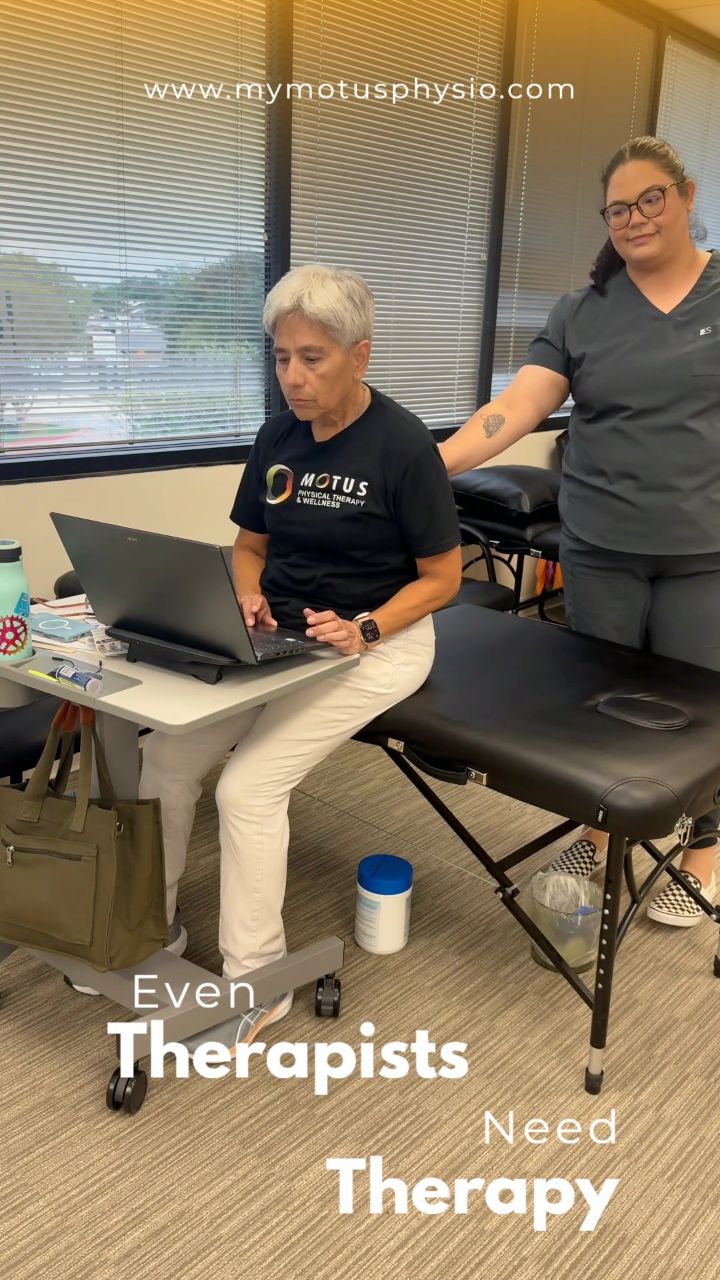 Even therapists need therapy. 💆♂️➡️💆♀️
As physical therapists, we spend our days helping others move and feel better, but that doesn't mean we're immune to aches, pains, and poor posture ourselves.
Hours of treating patients, bending over treatment tables, and repetitive movements can take a toll on our bodies. That's why being mindful of our posture during every session isn't just important for us, it's essential for providing the best care to our patients.
Taking care of your body is part of taking care of others.
✨ Good posture = less strain, more longevity, and better outcomes for everyone.