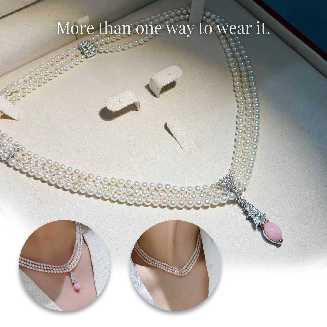 More than one way to wear it.
Not every necklace is meant to stay the same.
Featuring a rare natural conch pearl, this transformable design offers multiple ways to wear and enjoy a single jewel.
Beauty, reimagined.
#ConvertibleNecklace #TransformableJewelry #ConchPearl #PearlCollector #ThePearlVogue