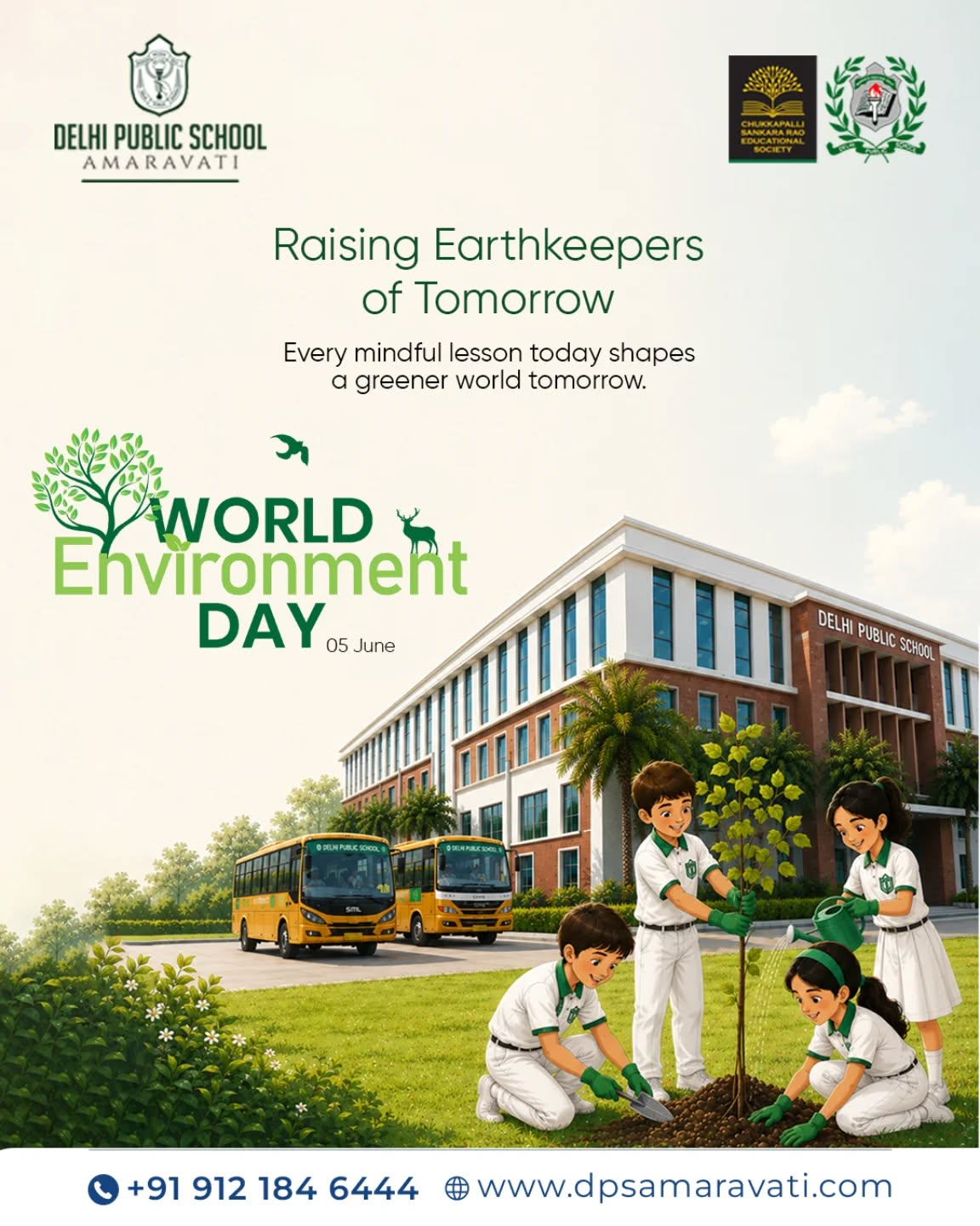 The greatest classrooms do not end at four walls. They grow beneath open skies, breathe through greener choices, and inspire young minds to become guardians of the world they inherit.
At DPS Amaravati, every thoughtful action plants a seed of change, because when children learn to respect the Earth early, the future blossoms beautifully. After all, mighty oaks from little acorns grow.
#worldenvironmentday #dpsamaravati #greenerfuture
| dps amaravati, sustainability, environment, green future, eco friendly, earthday everyday, climate action, green education, sustainable living, future leaders, environmental awareness, eco champions, world environment day |