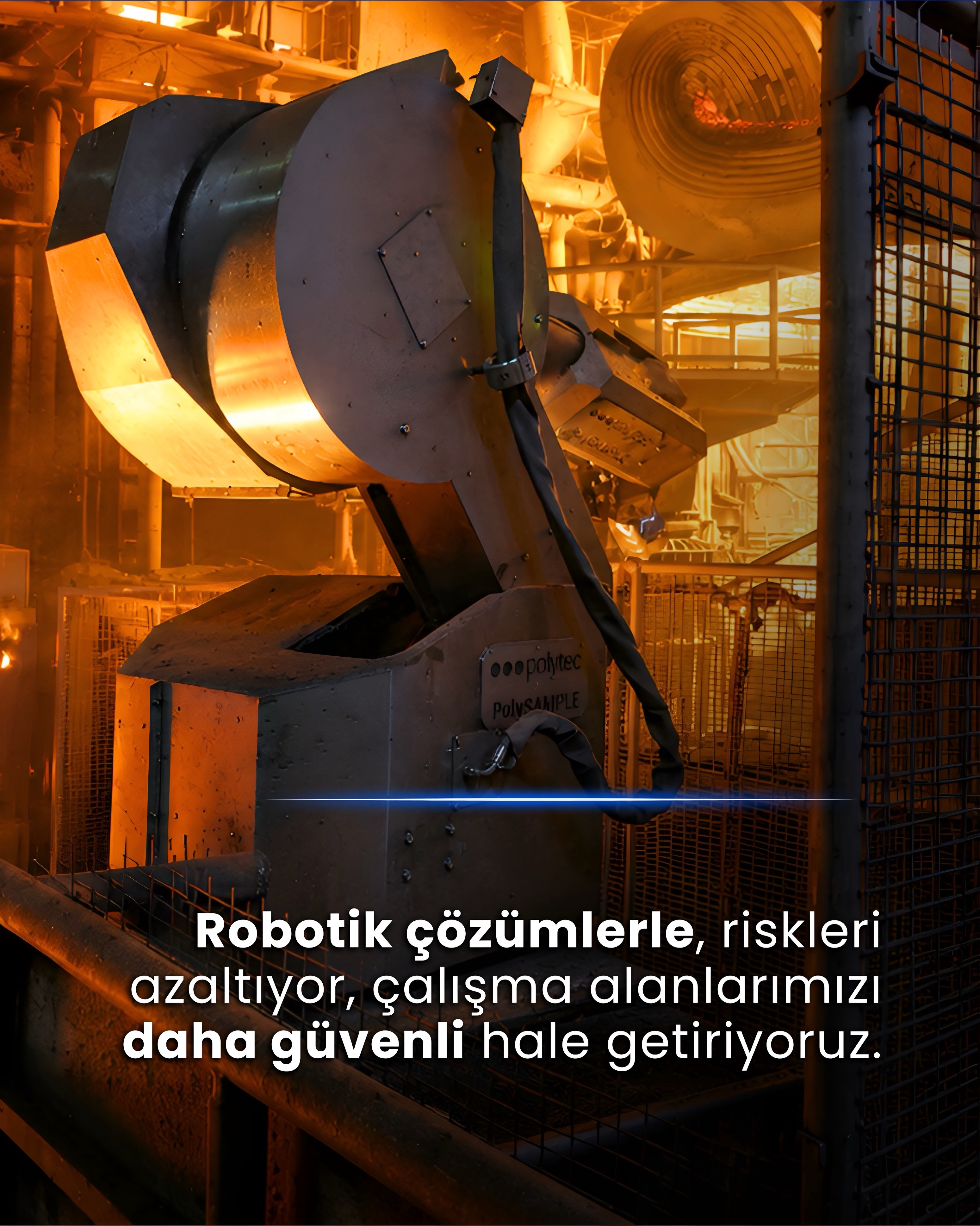 Teknolojik yatırımlarla riskleri azaltıyor, çalışma alanlarımızı daha güvenli hale getiriyoruz.
Ekinciler Demir Çelik’te robotik çözümler; operatör güvenliğini artırmak, süreç kontrolünü güçlendirmek ve üretimde sürdürülebilir verimlilik sağlamak için önemli bir rol üstleniyor.
Güvenli üretim anlayışımızı teknolojiyle destekliyor, her adımda daha güçlü bir gelecek için çalışıyoruz.
-----///-----
We reduce risks through technological investments and make our workspaces safer.
At Ekinciler Demir Çelik, robotic solutions play a key role in improving operator safety, strengthening process control, and ensuring sustainable efficiency in production.
We support our safe production approach with technology and continue working for a stronger future at every step.
#EkincilerDemirÇelik #RobotikTeknoloji #GüvenliÜretim #İşGüvenliği