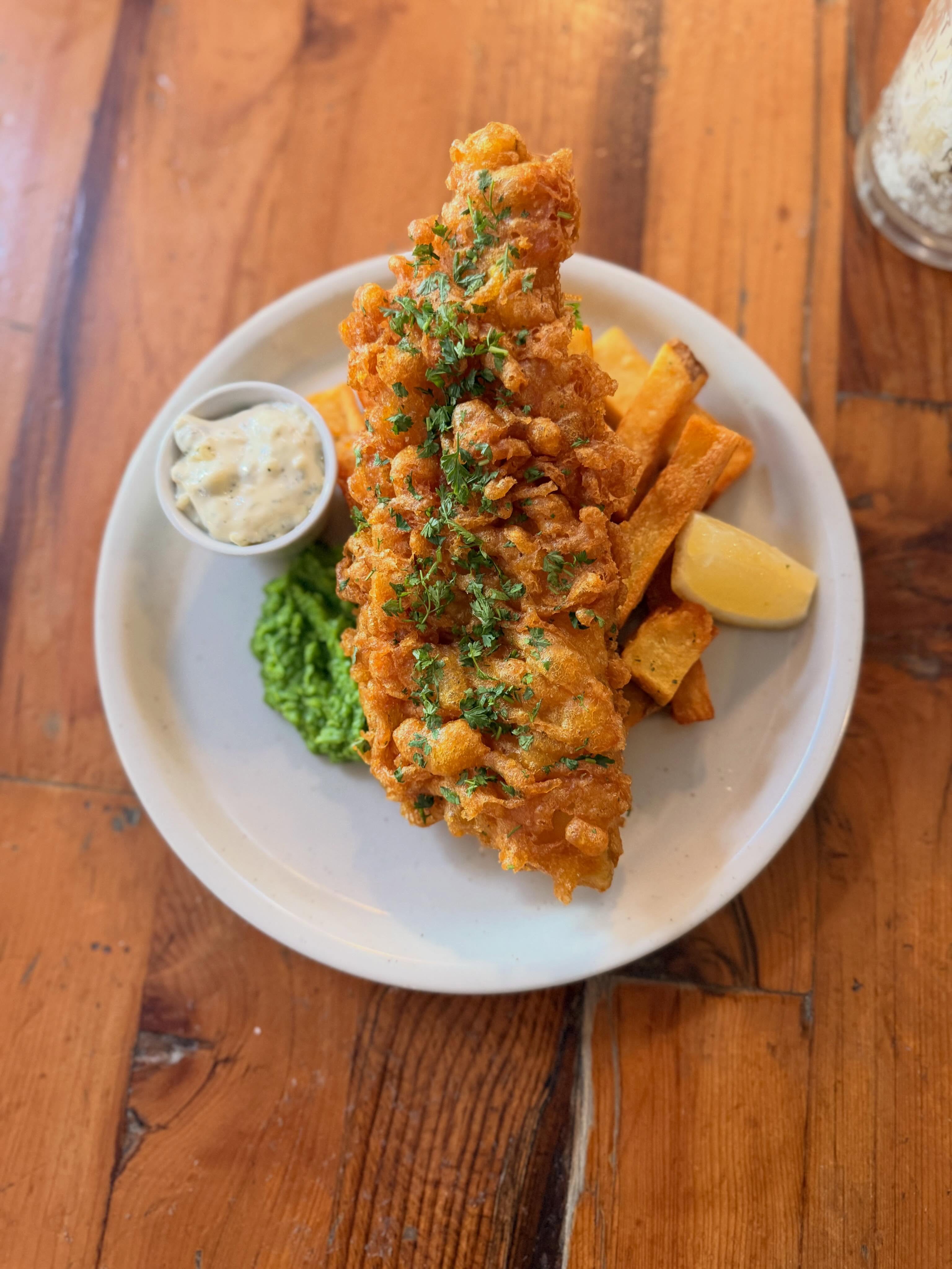 When fish and chips is more than just fish and chips #elevateddishes #skillssimpletosublime #solefoodsic #eventhedogsafan