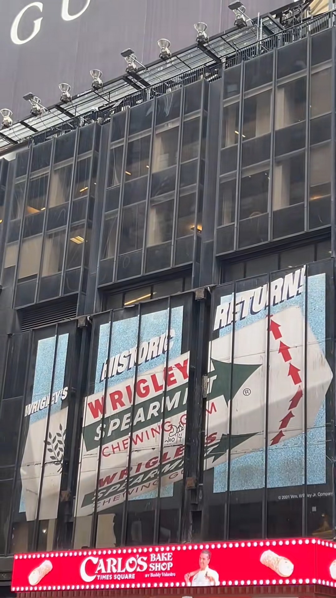 Check out this Wrigley’s blast from the past in Times Square! During construction, a 25-year-old billboard was revealed!
