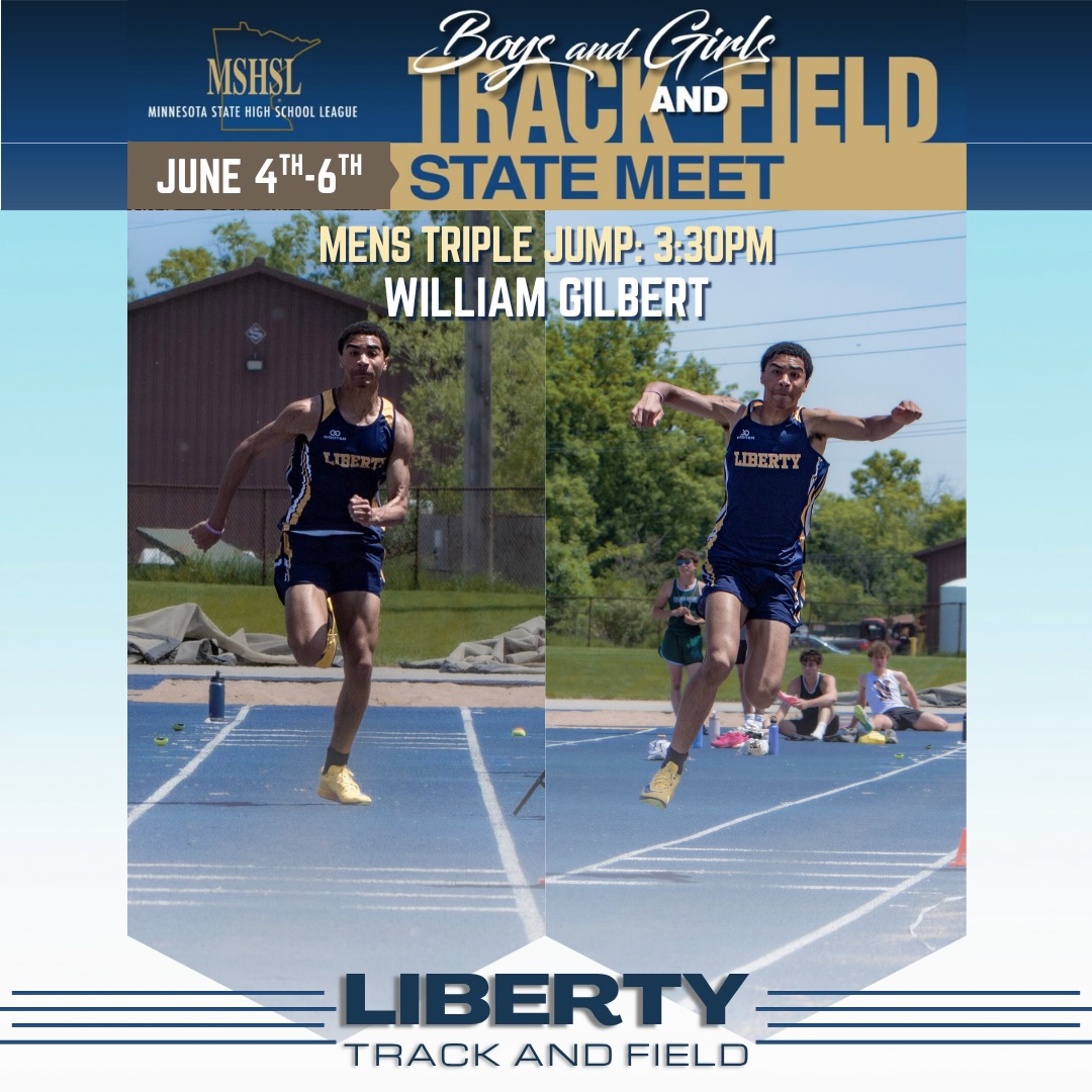 It’s time to take on the 2026 MSHSL State Track & Field Championships!
———
William Gilbert will compete in the Triple Jump at 3:30pm, competing in Flight 2/2.
William approaches the 2026 field with the farthest PR-mark of the competitors, and is ranked 2nd coming out of the sectional seeding.
———
The meet will be held at St. Michael Albertville High School: tickets are available on GoFan, and the meet will stream live to NSPN.tv. Live marks will be updated on Wayzata Results.