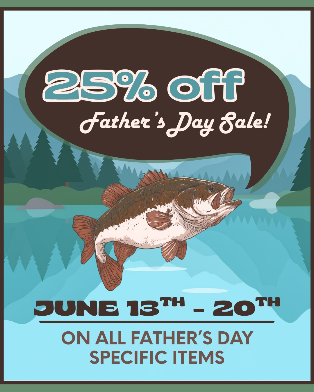 Starting this weekend! Fatherโs Day specific items only folks!