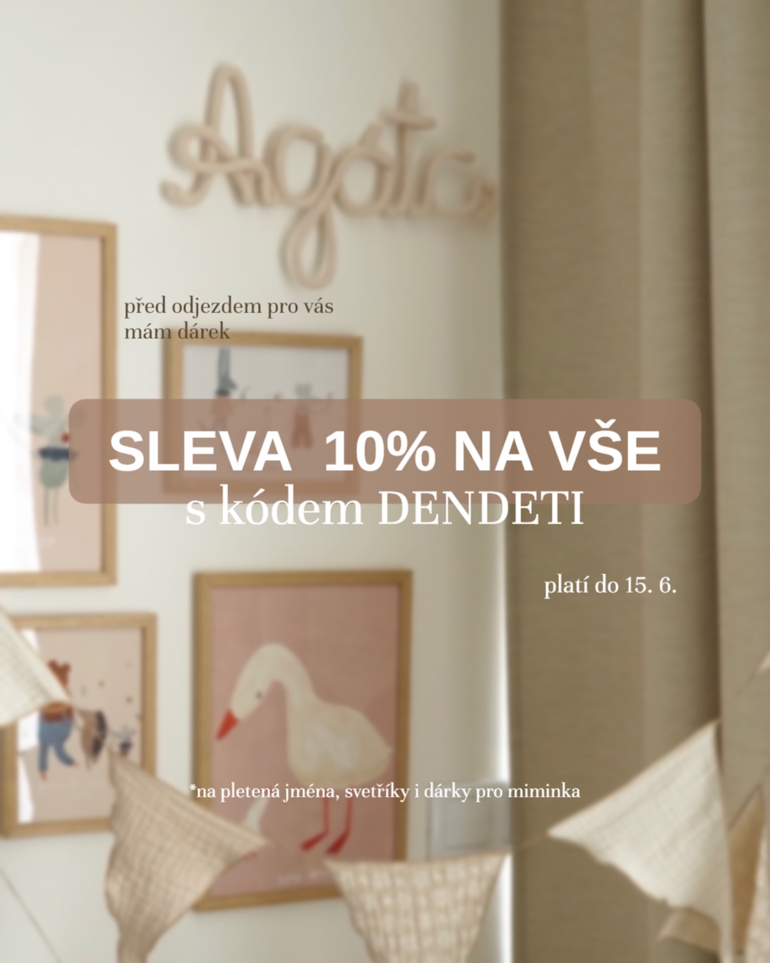 💛 Milé maminky, 20. 6. odjíždím s dcerkou za rodinou do zahraničí, a proto budou objednávky na chvíli pozastavené.
Pokud jste si chtěly objednat pletené jméno do dětského pokojíčku, svetřík, dárek pro miminko nebo cokoliv dalšího z Wooly, teď je ten správný čas. ✨
Objednávky přijaté do 15.6. stihnu vyrobit a odeslat ještě před odjezdem 📦
Děkuji za každou vaši objednávku a podporu. 🤍