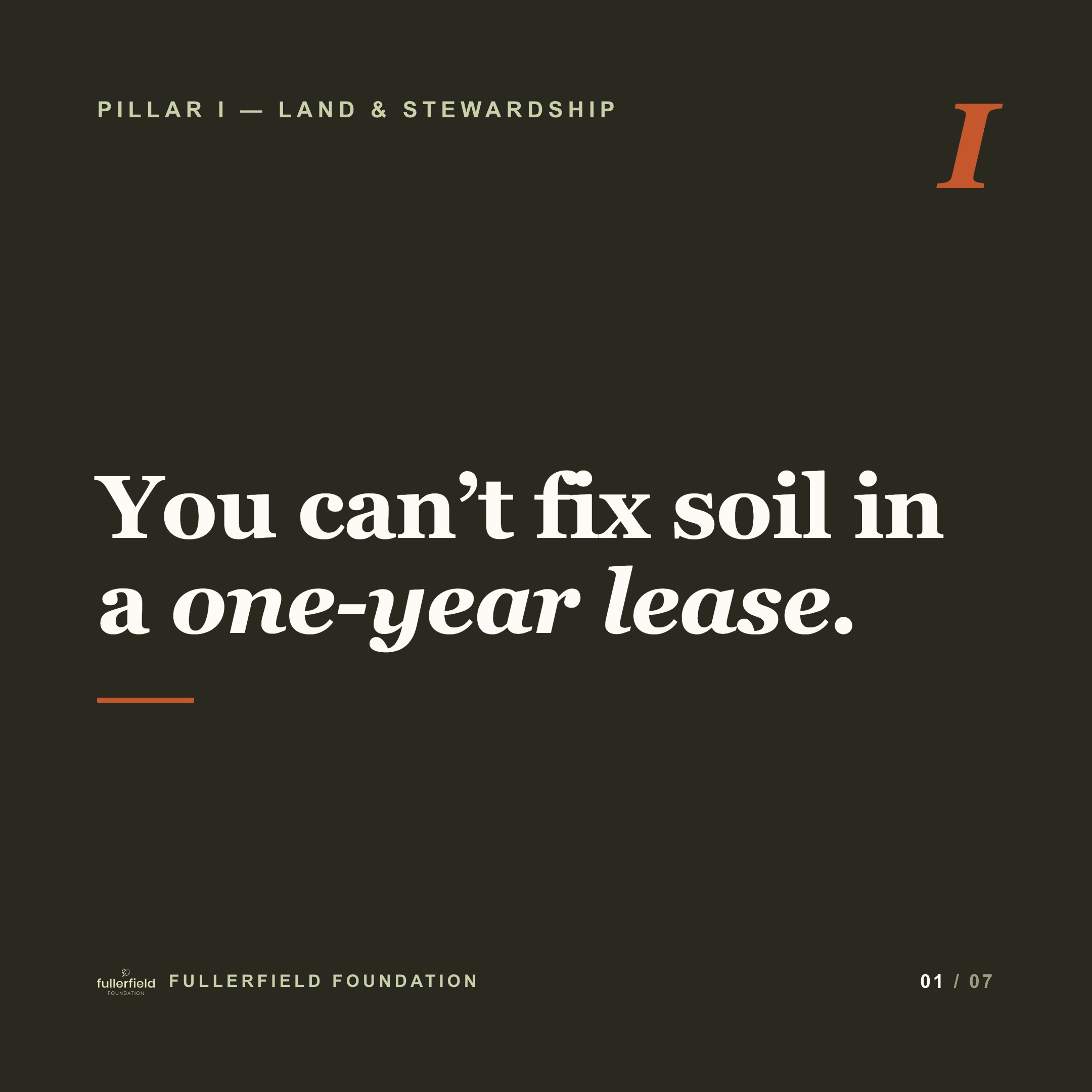 You can't fix soil in a one-year lease. 🌱
Regenerative transitions take 3–7 years to show up in the ground. The median Northeast farmland lease runs 1–3. For a farmer, the math simply doesn't work — and that gap is what stalls the whole transition before it starts.
Between 2017 and 2022, New York lost 364,000 acres of farmland and 2,788 farms (USDA Census of Agriculture). When land changes hands, the deciding question is rarely the soil. It's who can afford to wait for it.
That's Pillar I — viable farms, kept in the right hands. We fund the land, the soil, and the people: access and long-horizon tenure, the multi-year cost of rebuilding, and the beginning-farmer pathways that hand over the next generation's keys.
If land and stewardship are your funding priority, let's talk. → fullerfield.org
#RegenerativeAgriculture #LandAccess #SoilHealth #ImpactInvesting #FoodSovereignty #BeginningFarmers #FarmlandPreservation #NortheastFarms #StewardshipEconomy #FullerfieldFoundation