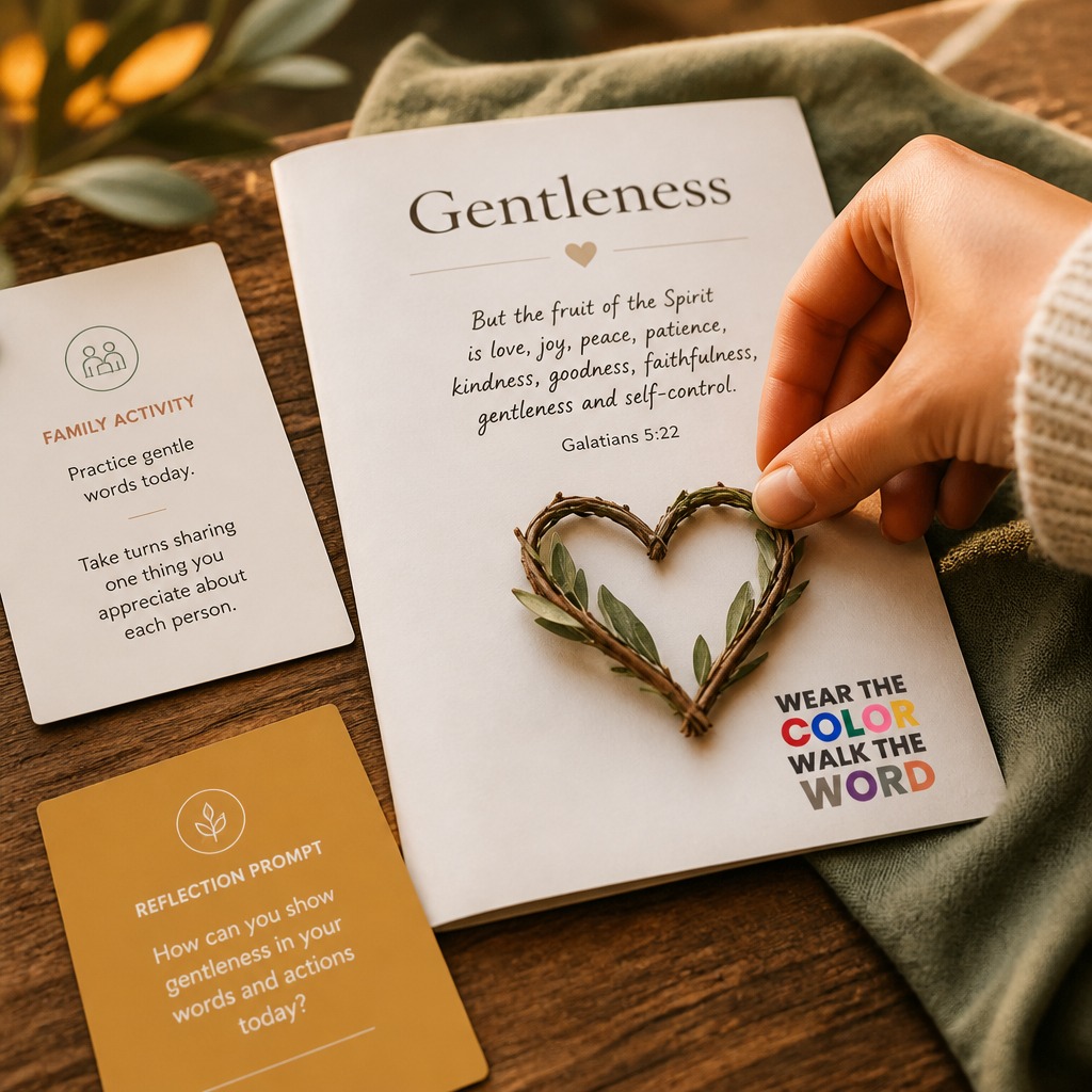 We’re learning to live gentleness Today. Galatians 5:22 reminds us that gentleness is a fruit of the Spirit, a quiet strength that shapes how we speak, listen, and respond. Try this simple devotional: read the verse, pause to breathe, and ask God to soften your words before you speak. Family activity: The Color of the Day is Silver Day, focused on GENTLENESS; each family member shares one kind action they’ll do today. Reflection prompt: where did you choose softness over sharpness today, and what difference did it make? Tap into scripture-rooted habits with Branch To Hope and bring gentleness home.
Tap Link in bio to explore more devotionals and family practices at Branch To Hope.
How will you show gentleness today? Share a moment below. 🌿✨ #FaithInPractice #Gentleness #FamilyDevotion #BranchToHope