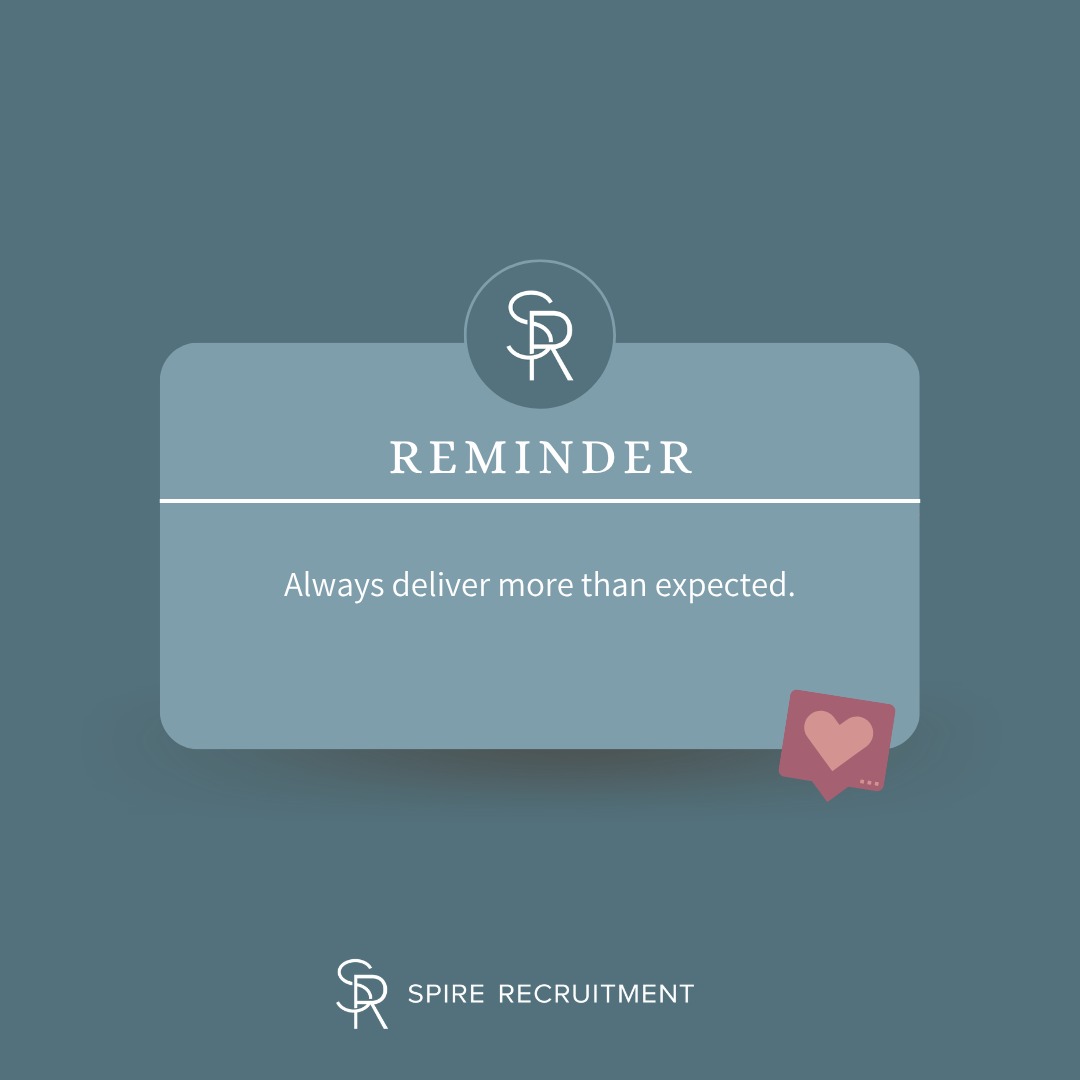 Always deliver more than expected.
Success isn't always about doing more. Sometimes it's about doing the small things consistently, communicating well, following through on commitments, and exceeding expectations when no one is watching.
The little things often make the biggest difference.
#quoteoftheday #spirerecruitment #realestaterecruitment