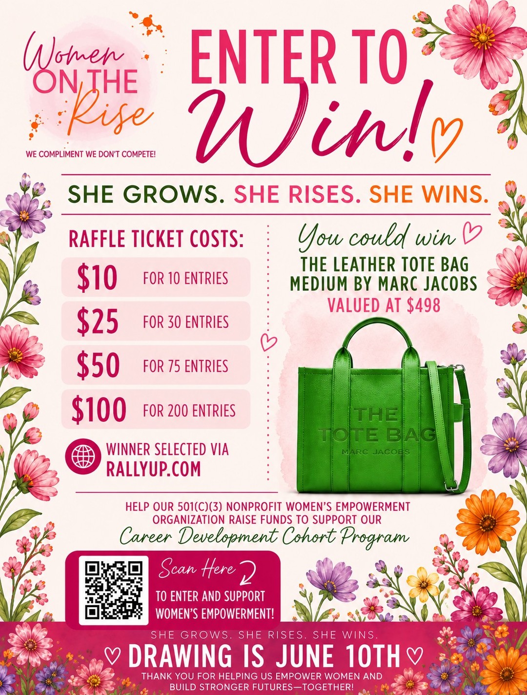 πΏβ¨ From Potential to Power: The Rise Raffle Experience β¨πΏ
This raffle is an opportunity to invest in real transformation.
Every ticket purchased helps Women on the Rise International, Inc. continue supporting women who are navigating career transitions, financial challenges, caregiving responsibilities, and the realities of rebuilding stability while striving for more.
Through our 10-week Career Development Cohort, women receive:
π» Career development support
π€ Mentorship and accountability
π° Financial literacy and salary negotiation training
π§ Emotional wellness support
π½οΈ Meals during sessions
πΆ Childcare assistance
πΌ Access to professional resources like laptops and headshots
And because of this support, women are increasing their income, transitioning into stronger careers, and creating long-term stability for themselves and their families.
Your raffle entry directly helps fund:
π± Weekly meals and childcare
π± Transportation and certification support
π± Graduation celebrations that honor achievement
π± Future case management support to help women navigate the benefits cliff and stay on track long after the program ends
When women are fully supported, they show up differently, lead with confidence, and build up our community.
And when one woman rises, generations rise with her. π
β¨ Scan the QR code or click the link below to Enter the raffle.
https://go.rallyup.com/wotrraffle
Invest in her rise!
#WomenOnTheRise #WOTR #CareerDevelopment #WomensEmpowerment #EconomicMobility #SupportWomen #CommunityImpact #WomenSupportingWomen #Nonprofit #CentralFlorida #EmpowerHer #RiseTogether