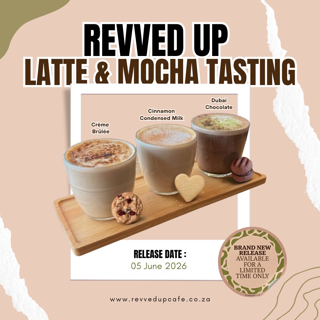 Winter is Served: Introducing Our New Latte & Mocha Tasting 🤎
🤍 Crème Brûlée Latte
Paired with a White Choc Cranberry Crunchie
🤎 Cinnamon Condensed Milk Latte
Paired with a Soetkoekie
🍫 Dubai Chocolate Mocha
Paired with a Chocolate Melting Moment
Three indulgent drinks, three perfectly paired treats, and one unforgettable winter experience. Available from Friday, 05 June 2026, for a limited time only.
Bookings are strongly encouraged 🫶