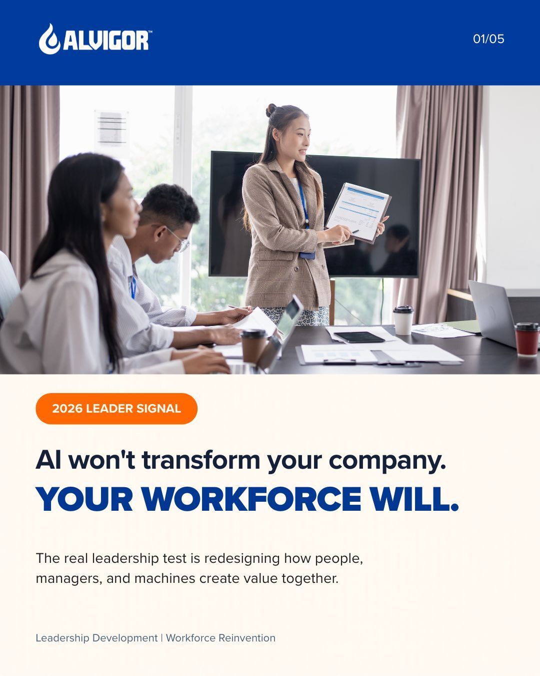 AI alone will not transform an organization. People will.
In 2026, the real leadership challenge is not simply adopting new technology. It is redesigning how work happens, how managers lead, and how teams build value with AI.
Workforce reinvention is no longer just an HR conversation. It is a leadership priority.
The leaders who move first will build teams that are more adaptive, confident, and ready for the future of work.
#ALVIGOR #LeadershipDevelopment #WorkforceReinvention #FutureOfWork #AILeadership #BusinessTransformation #OrganizationalChange #LeadershipStrategy #PeopleAndCulture #DigitalTransformation #HRStrategy #ExecutiveLeadership #ChangeManagement #WorkforceStrategy #LeadershipMindset