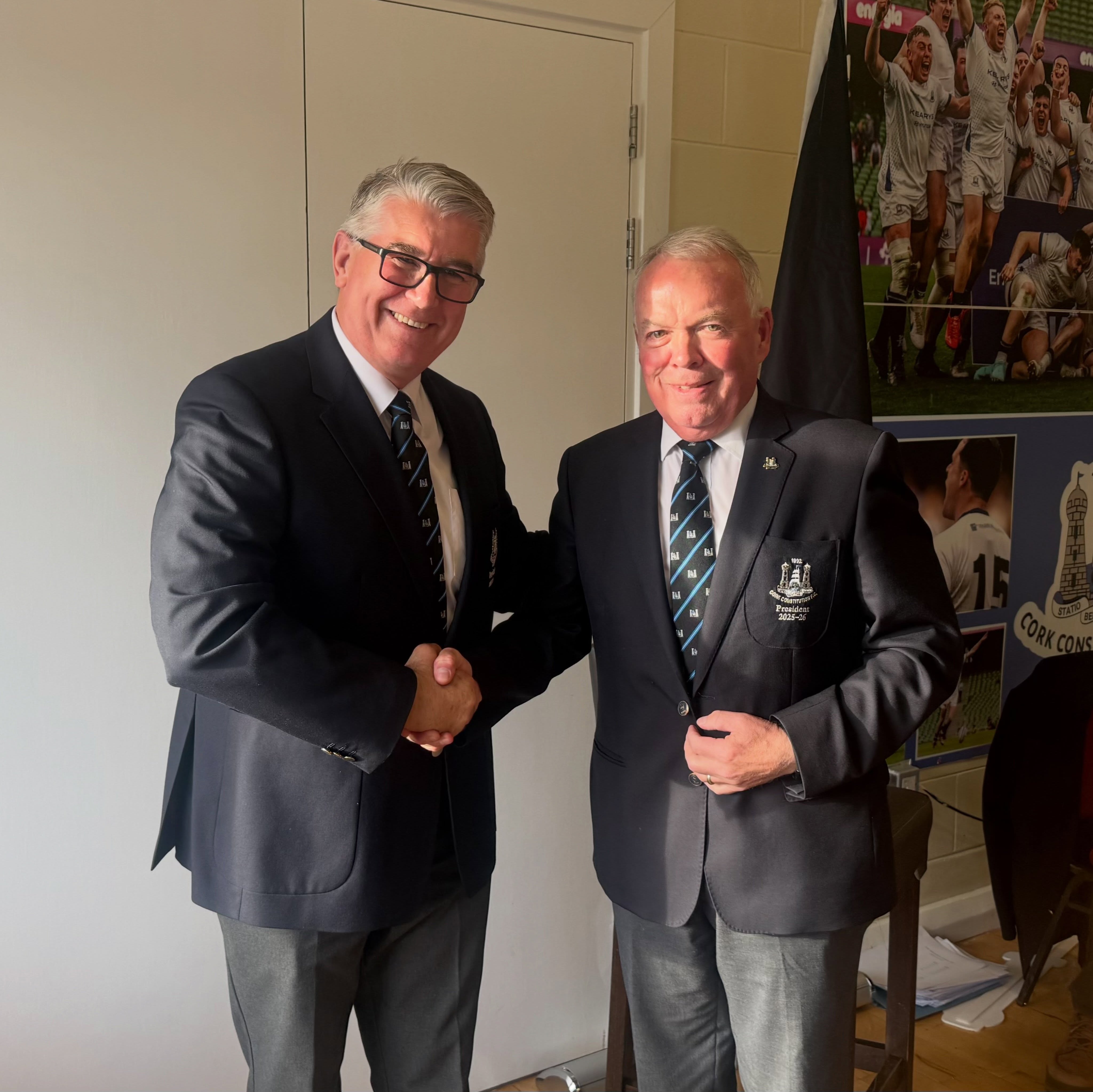 Congratulations to Brian FitzGerald on his appointment as President of Cork Constitution F.C. for the 2026/27 season. 🔵⚪️⚫️
Brian has been a dedicated member and supporter of the club for many years, and we wish him every success as he takes on this important role.
We would also like to extend our sincere thanks to outgoing President Ralph Keyes for his outstanding commitment, leadership and service throughout the past year. Ralph has represented the club with great pride and distinction, and his contribution is greatly appreciated by all at Cork Con.
Wishing Brian every success for the year ahead and thanking Ralph for his valued service to our club.
#CorkCon #TeamForLife