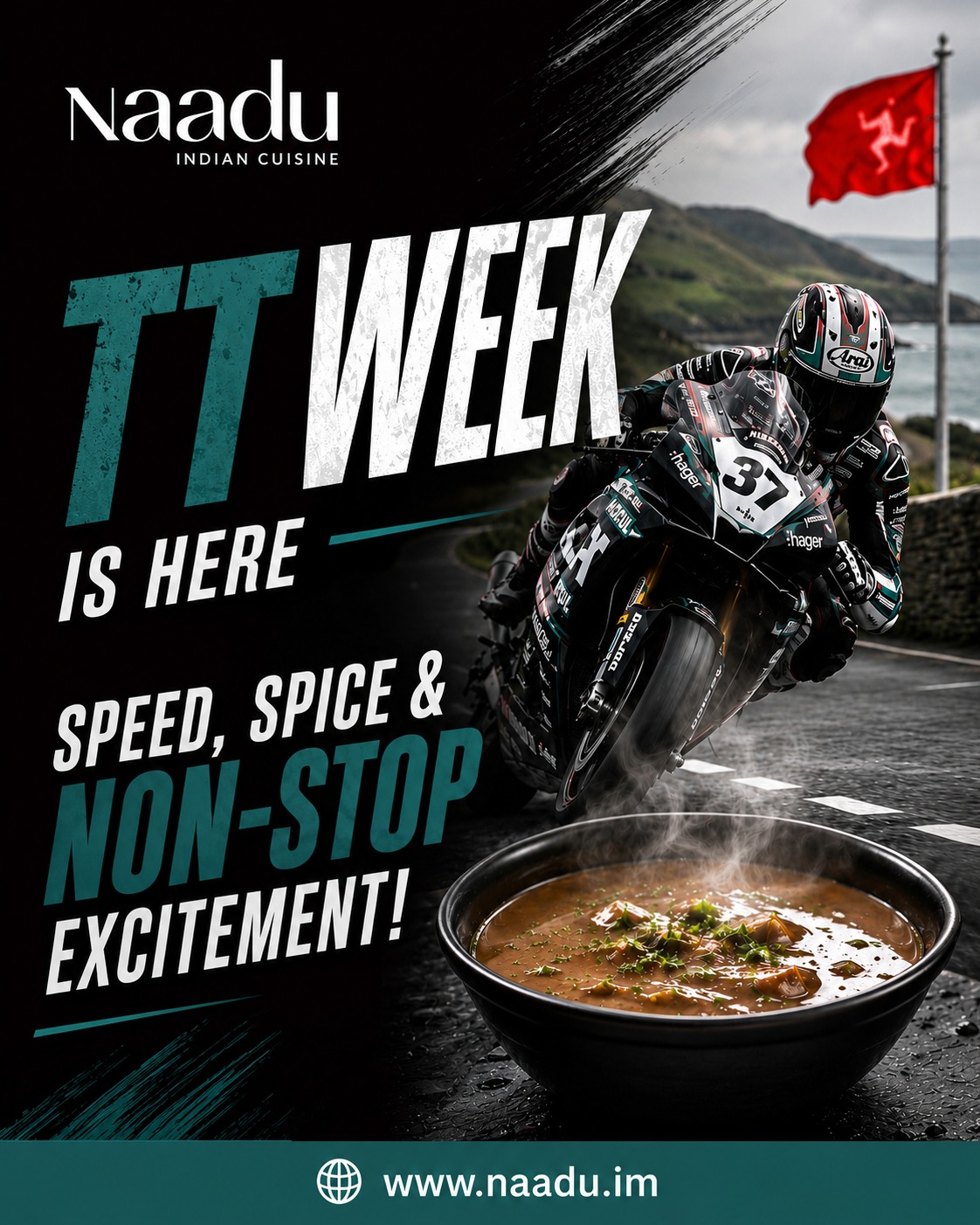 TT Week is here!
The racing action is heating up, and so is your lunch break! Fuel your day with the bold flavours of authentic Indian cuisine at Naadu.
Whether you're following the races or simply craving a delicious meal, make your lunch stop as exciting as the action on the track.
Great food. Fast service. Unforgettable flavours.
Visit us this TT Week and experience the taste of India.
https://www.naadu.im/
#TTWeek #NaaduIOM #LunchStop #IndianFood #IsleOfManTT #FoodieDestination #TasteOfIndia #TT2026 #RacingWeek