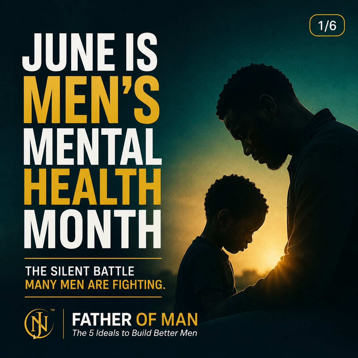 June is Men’s Mental Health Month.
And the truth is uncomfortable.
Too many men are bleeding in silence.
Too many fathers are carrying pain they never speak about.
Too many brothers are smiling in public and breaking in private.
Too many sons are learning to suffer quietly because no one taught them how to speak honestly.
But silence is not strength.
Real strength is telling the truth.
Real strength is asking for help.
Real strength is checking on another man and staying long enough to hear the real answer.
Ask twice.
Mean it.
Check on your father.
Check on your brother.
Check on your son.
Check on your friend.
Check on yourself.
Because building better men starts with protecting their minds.
Father of Man is my call to men, women, fathers, mothers, sons, and daughters: we don’t need perfect men. We need better men. Men who heal. Men who lead. Men who take responsibility. Men who stop pretending pain is proof of strength.
Share this carousel with a man who needs to know he is not alone.
And today, don’t just like this post.
Send the message.
Make the call.
Start the conversation.
Get your copy of Father of Man: The 5 Ideals to Build Better Men at your nearest Exclusive Books or on Amazon Kindle.
#FatherOfMan #MensMentalHealth #BuildBetterMen #MenMatter #MentalHealthAwareness