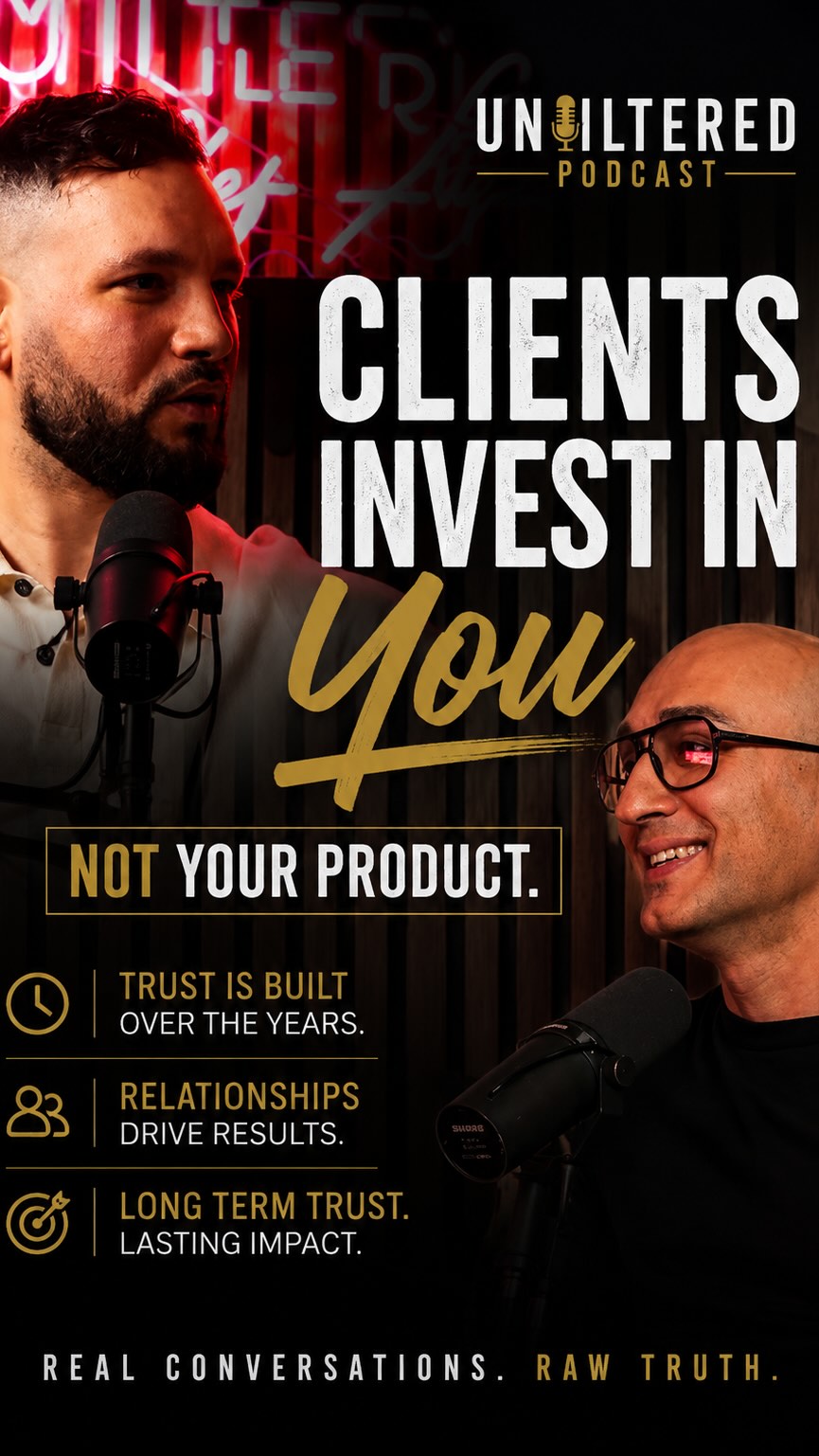 Here’s a stronger, more podcast-style caption that fits the Unfiltered tone:
The truth is, trust isn’t built in a day.
It’s built through every call returned, every promise kept, every challenge overcome, and every experience delivered.
As entrepreneurs, we eventually learn that clients don’t invest in our product first — they invest in us.
They invest in our reputation.
They invest in our consistency.
They invest in our ability to execute when it matters most.
Products can be copied.
Services can be replicated.
But trust is earned over years and lost in moments.
The strongest businesses aren’t built on transactions.
They’re built on relationships.
What do you think is the biggest factor in building trust with clients?
#UnfilteredPodcast #Entrepreneurship #BusinessGrowth #Leadership #Trust