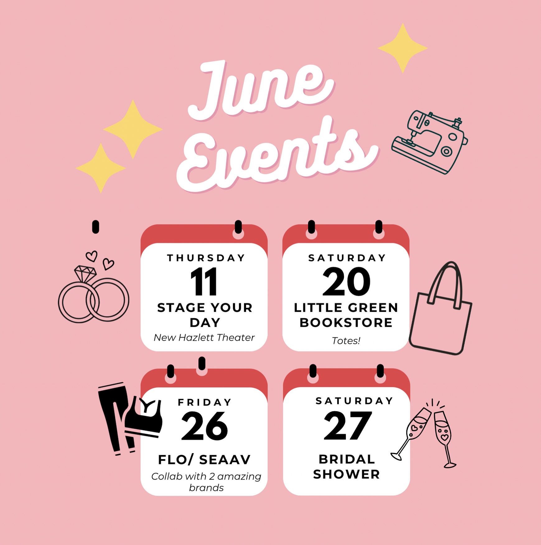 ✨ June Calendar ✨
Never too early to start planning! Whether you’re booking a pop-up, live embroidery experience, or placing a custom order, I’d love to help make your event extra special. 💕