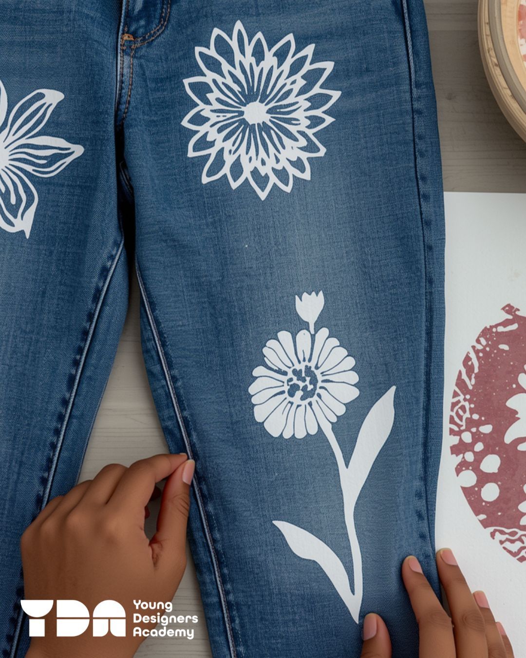 In class today, I watched my student carefully customise a pair of denim jeans with floral stencils, patiently placing each design as she built confidence and explored her creative style through fabric painting. At this point, even plain denim should probably start nervously avoiding her.
#instagood #instadaily #lifestyle #art #design #instaart #creative #designer #creativelife