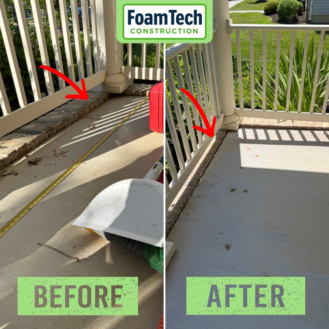 Another porch was safely leveled.
This homeowner avoided the cost and disruption of concrete replacement by choosing polyurethane concrete lifting instead.
✅ Fast installation
✅ Minimal disruption
✅ Long-lasting solution
✅ Ready to use shortly after completion
Local. Family-owned. Licensed and Insured.
Serving Delaware, Pennsylvania & Maryland.
📞 Free estimates
#FoamTechConstruction #ConcreteLifting #ConcreteLeveling #DelawareContractor #HomeImprovement #BeforeAndAfter #MiddletownDE
