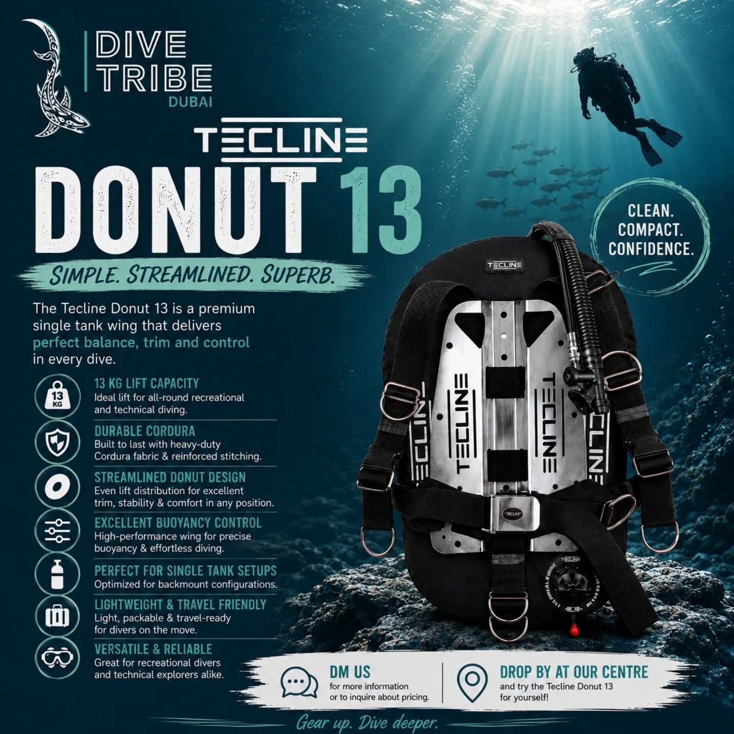 Ready to upgrade your dive setup? 🤿
The Tecline Donut 13 combines simplicity, comfort, and performance in one streamlined package.
📩 DM us to learn more
📍 Visit our centre and take a closer look
@teclinediving
#DiveTribeDubai #Tecline #TeclineDonut13 #DiveGear #ScubaLife