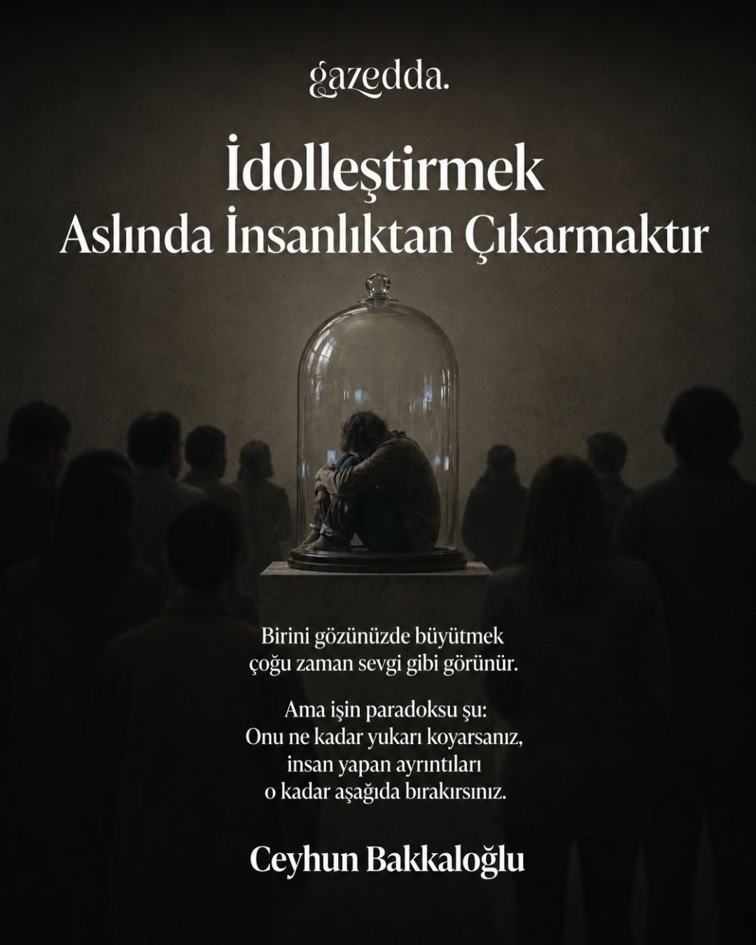 🔴Birini çok sevmek, ona hayranlık duymak ya da değer vermek bazen fark etmeden ağır bir beklentiye dönüşebilir.✍️Ceyhun Bakkaloğlu, idolleştirmenin yalnızca “idol” haline getirilen kişiyi değil, ona bakan kişiyi de yoksullaştırdığını yazıyor.🪢Çünkü gerçek bağ, kusursuzluk beklentisiyle değil; insanın hatasıyla, yorgunluğuyla, değişimiyle ve kırılganlığıyla temas edebilmekle kuruluyor.📌 Kaydırın, kaydedin, sonra kendinize şu soruyu sorun:
Hayran olduğumuz insanlara gerçekten “insan olma izni” veriyor muyuz?#İdolleştirme #Psikoloji #Sosyoloji #Gazedda 🔴Birini çok sevmek, ona hayranlık duymak ya da değer vermek bazen fark etmeden ağır bir beklentiye dönüşebilir.✍️Ceyhun Bakkaloğlu, idolleştirmenin yalnızca “idol” haline getirilen kişiyi değil, ona bakan kişiyi de yoksullaştırdığını yazıyor.🪢Çünkü gerçek bağ, kusursuzluk beklentisiyle değil; insanın hatasıyla, yorgunluğuyla, değişimiyle ve kırılganlığıyla temas edebilmekle kuruluyor.📌 Kaydırın, kaydedin, sonra kendinize şu soruyu sorun:
Hayran olduğumuz insanlara gerçekten “insan olma izni” veriyor muyuz?#İdolleştirme #Psikoloji #Sosyoloji #Gazedda