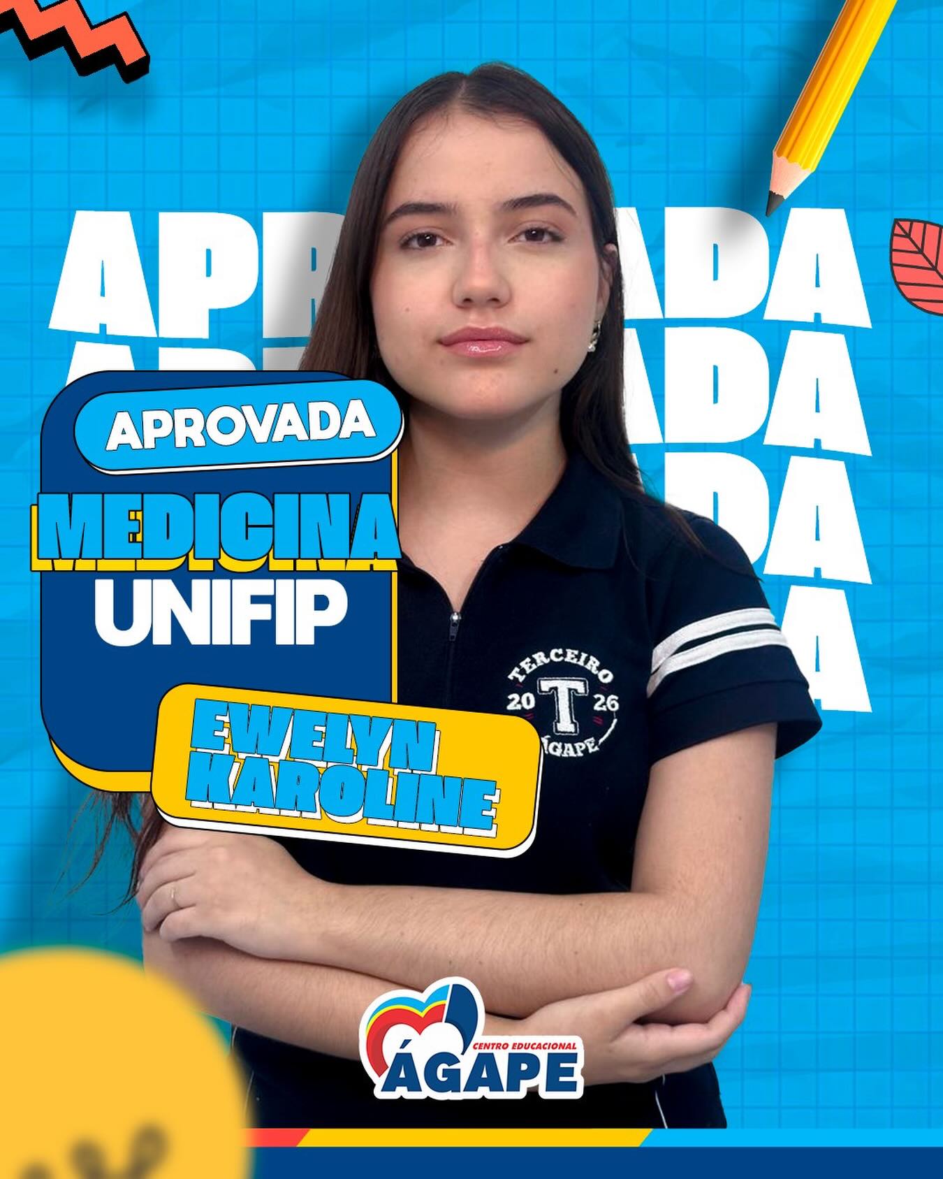 🎓✨ Mais um sonho que se transforma em realidade!
Com muita dedicação, foco e perseverança, Ewelyn Karoline conquistou sua aprovação em Medicina na UNIFIP! 🩺📚
Essa conquista é resultado de anos de esforço, disciplina e determinação. Temos muito orgulho de fazer parte dessa trajetória e de celebrar esse momento tão especial.
Parabéns, Evelyn! Que esta seja apenas a primeira de muitas vitórias em sua jornada. O futuro da medicina ganha uma profissional brilhante! 💙
#AprovadaEmMedicina #OrgulhoÁgape #MedicinaUNIFIP #ConquistasQueInspiram