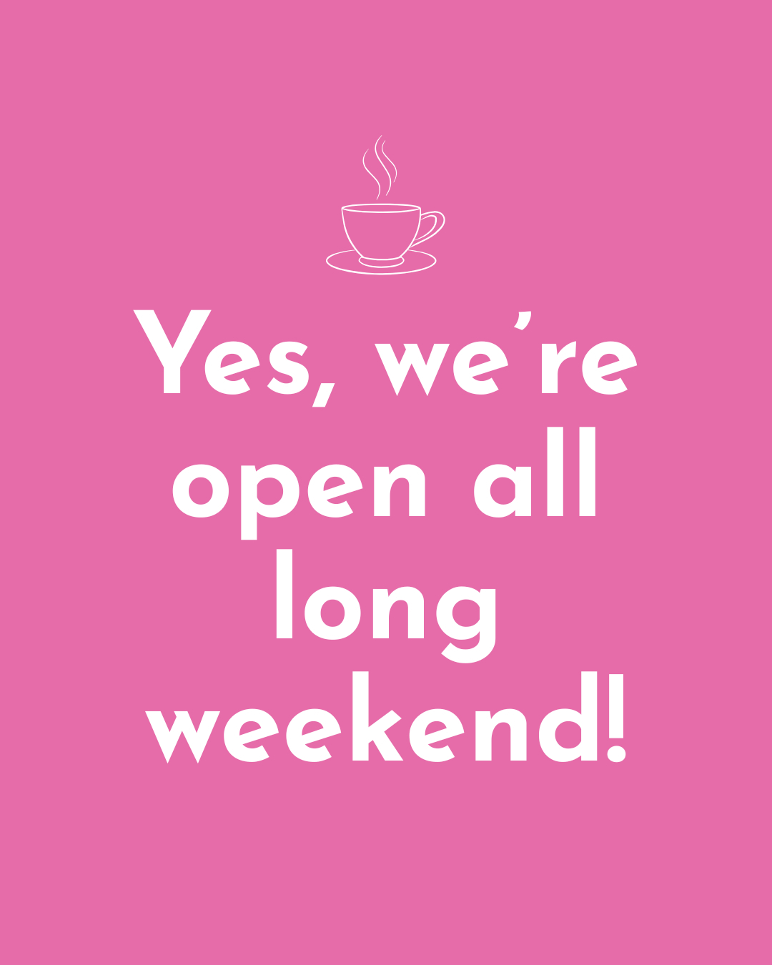 No rest for the our wicked little Diner. We're open 9am-5pm, all long weekend long 💕