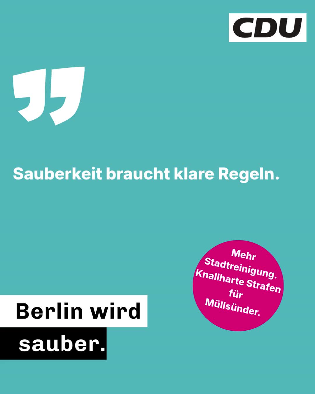 Eine saubere Stadt entsteht nicht von allein. Sie braucht klare Zuständigkeiten, konsequente Kontrollen und spürbare Strafen für diejenigen, die unsere Stadt vermüllen.
✔️ Höhere Strafen für Müllsünder
✔️ Stärkere Ordnungsämter
✔️ Mehr Reinigung von Parks und Spielplätzen
✔️ Mehr Sauberkeit und Sicherheit im Nahverkehr
Denn Berlin soll wieder eine Stadt sein, in der man sich gerne bewegt, aufhält und wohlfühlt — auch hier in Steglitz-Zehlendorf.
.
.
.
.
#CDUBerlin #SteglitzZehlendorf #bleibtsauber