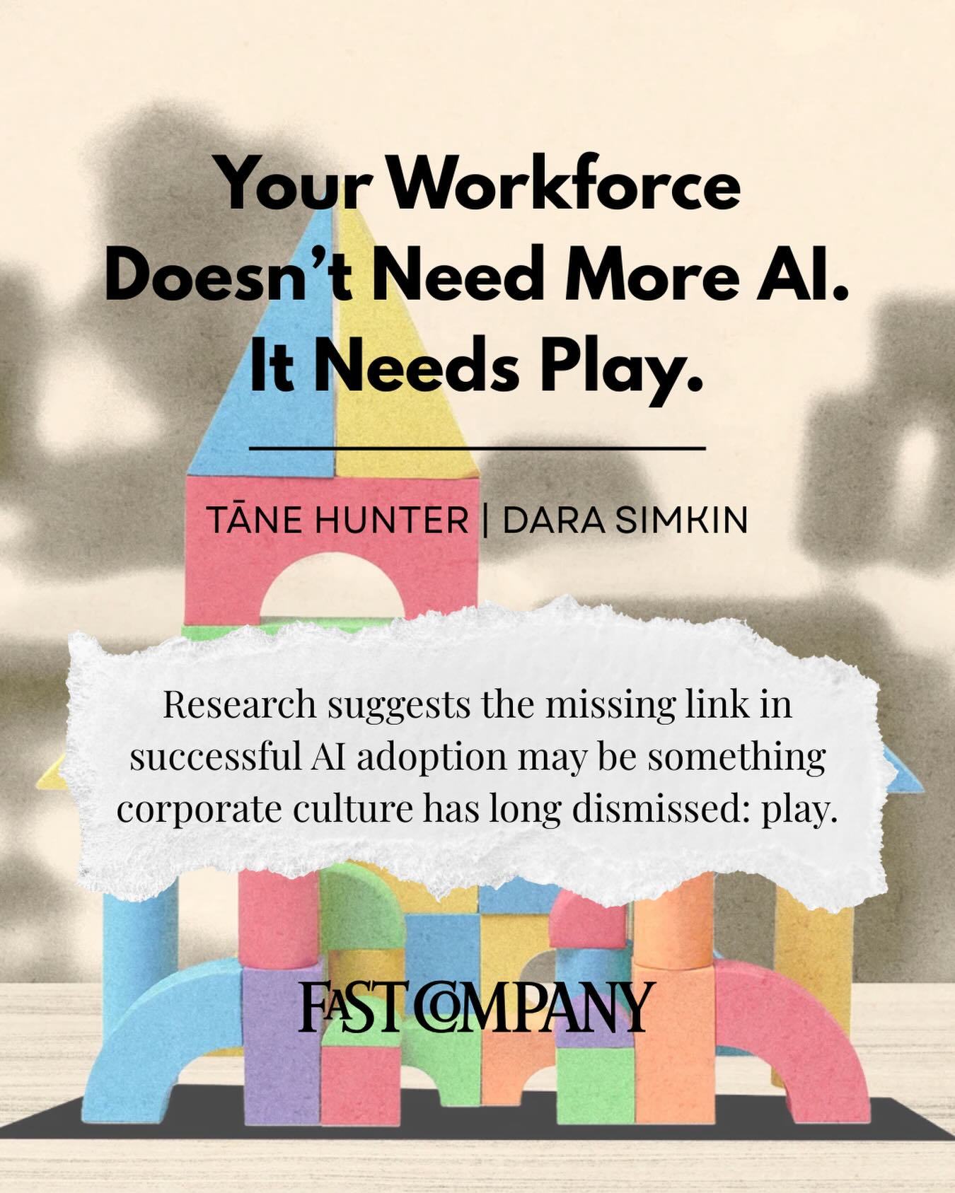 What if the thing your workplace needs most isn’t more productivity, but more play? 🎲
As AI takes over more routine tasks, the skills that make us uniquely human are becoming increasingly valuable: creativity, curiosity, collaboration, adaptability and imagination.
Tāne Hunter and play at work expert Dara Simkin from @culturehero.co explore how play can become one of the most powerful ways to unlock better thinking, stronger teams and more innovative ideas.
Read the full article via the link in our bio.