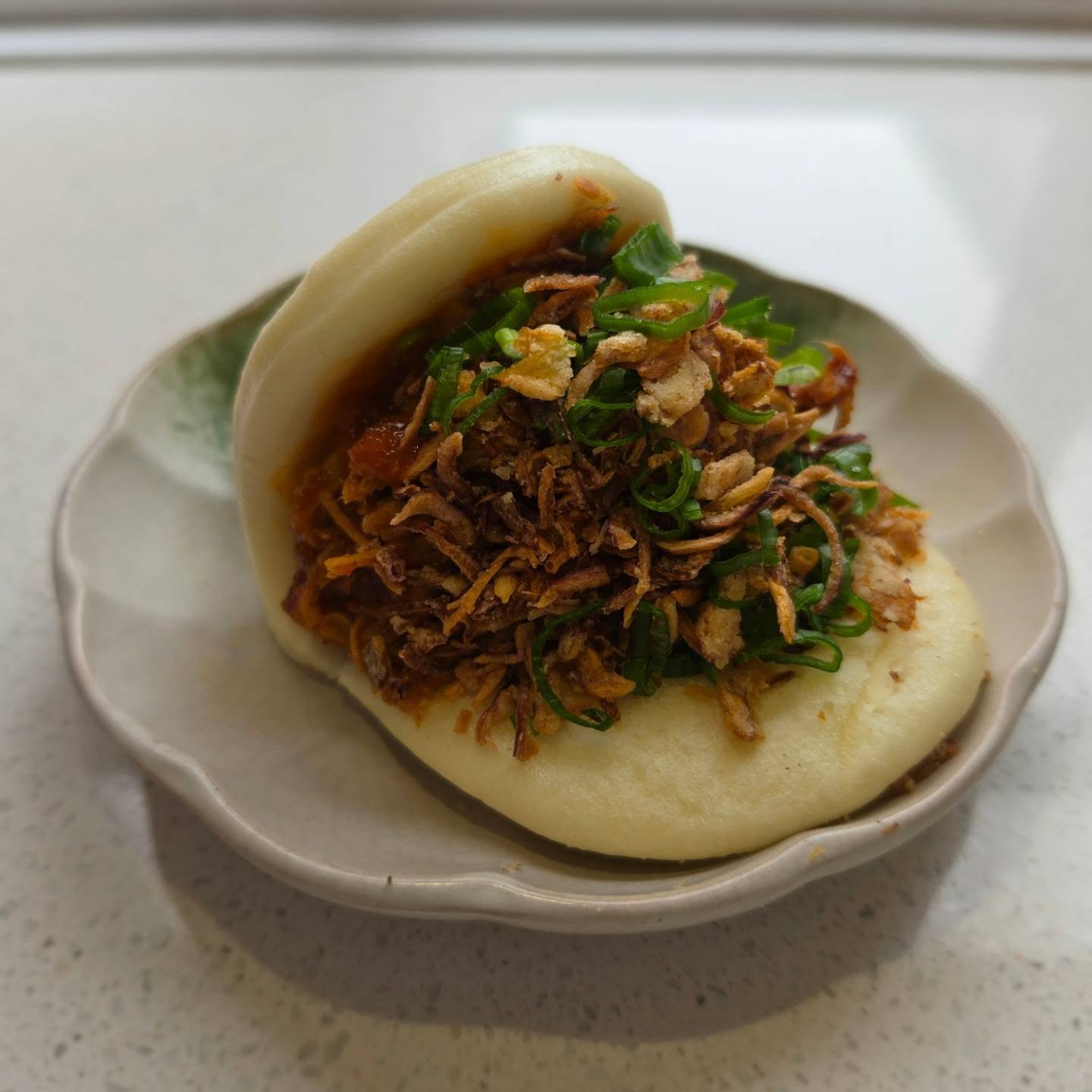 One of our new specials š Korean Pulled Pork Bao š
Slow cooked tender pork shoulder, tossed in Gochujang glaze