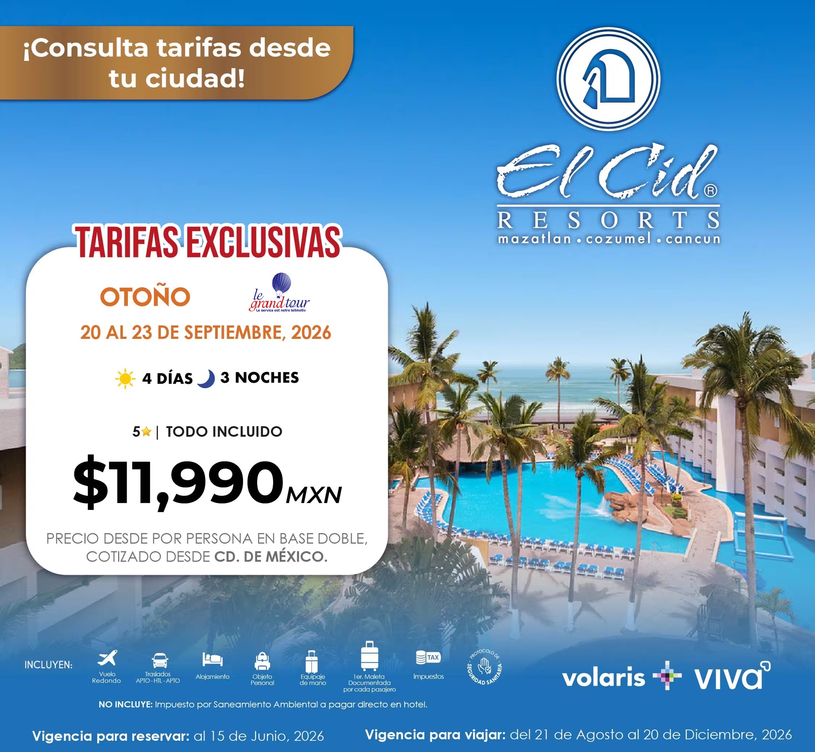 🌊 Descubre El Cid en tres destinos inolvidables 💫
#MazatlánMagic #CozumelParadise #CancúnVibes